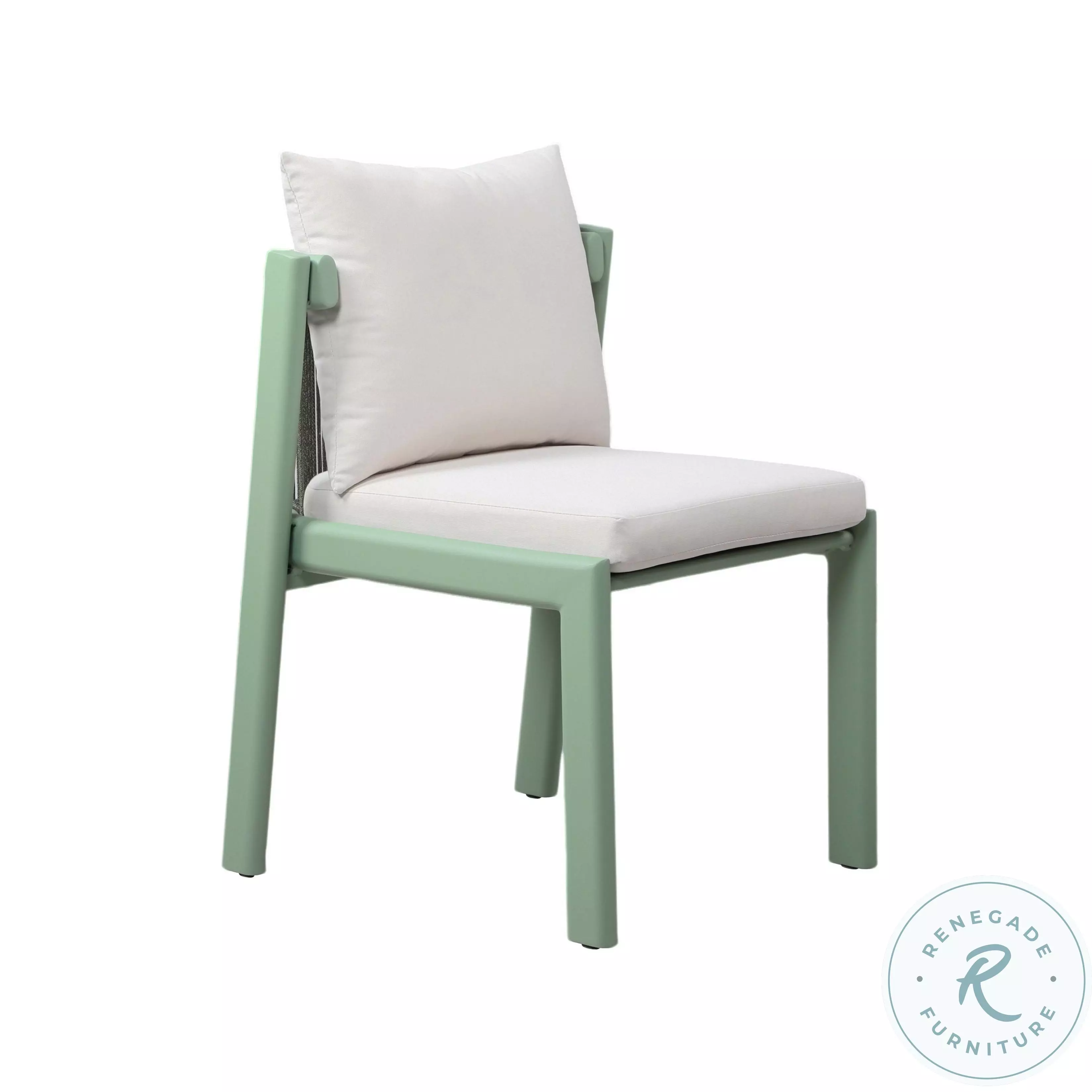 Nancy Mint Green and Cream Outdoor Dining Chair From TOV