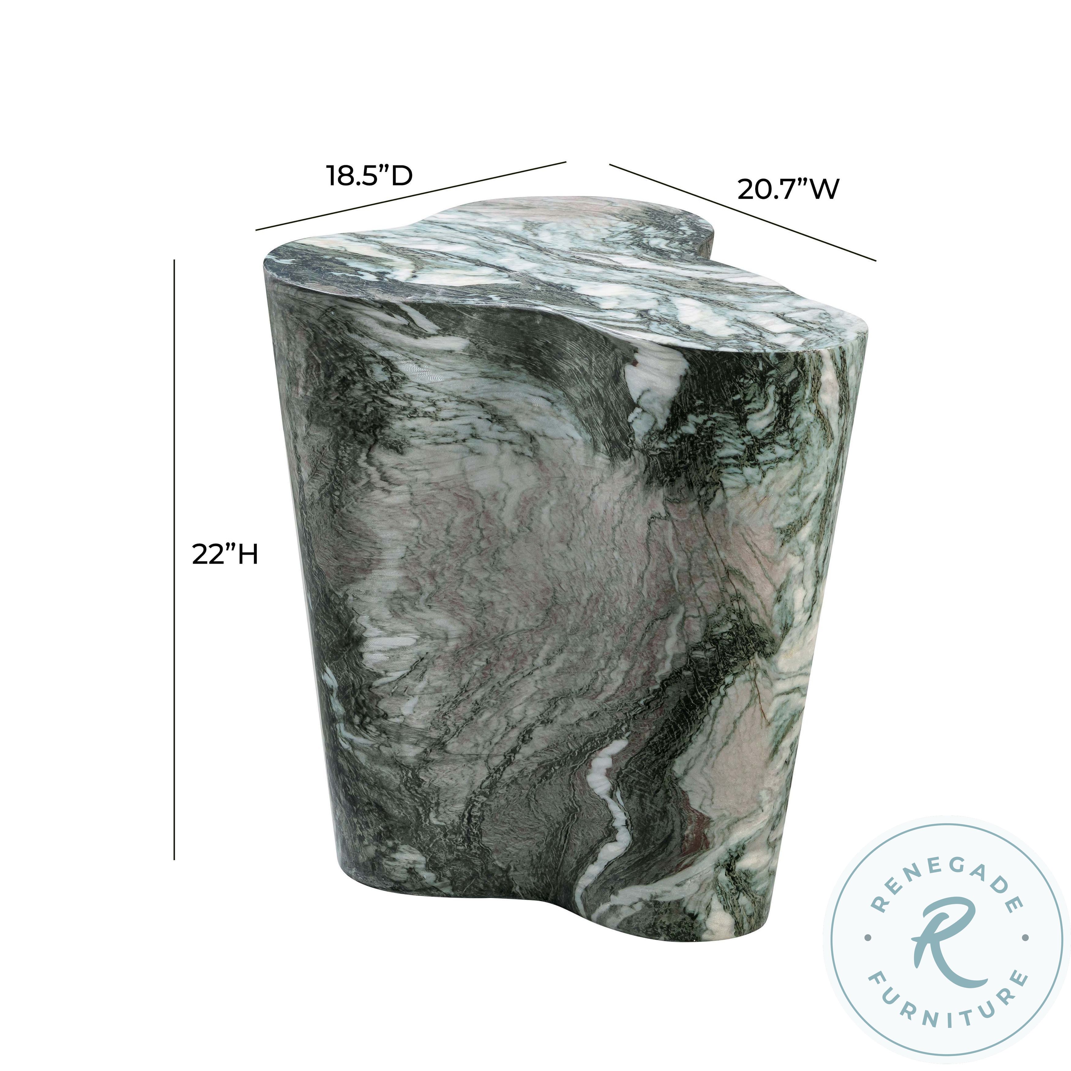 Slab Grey And Blush Faux Marble Tall Side Table