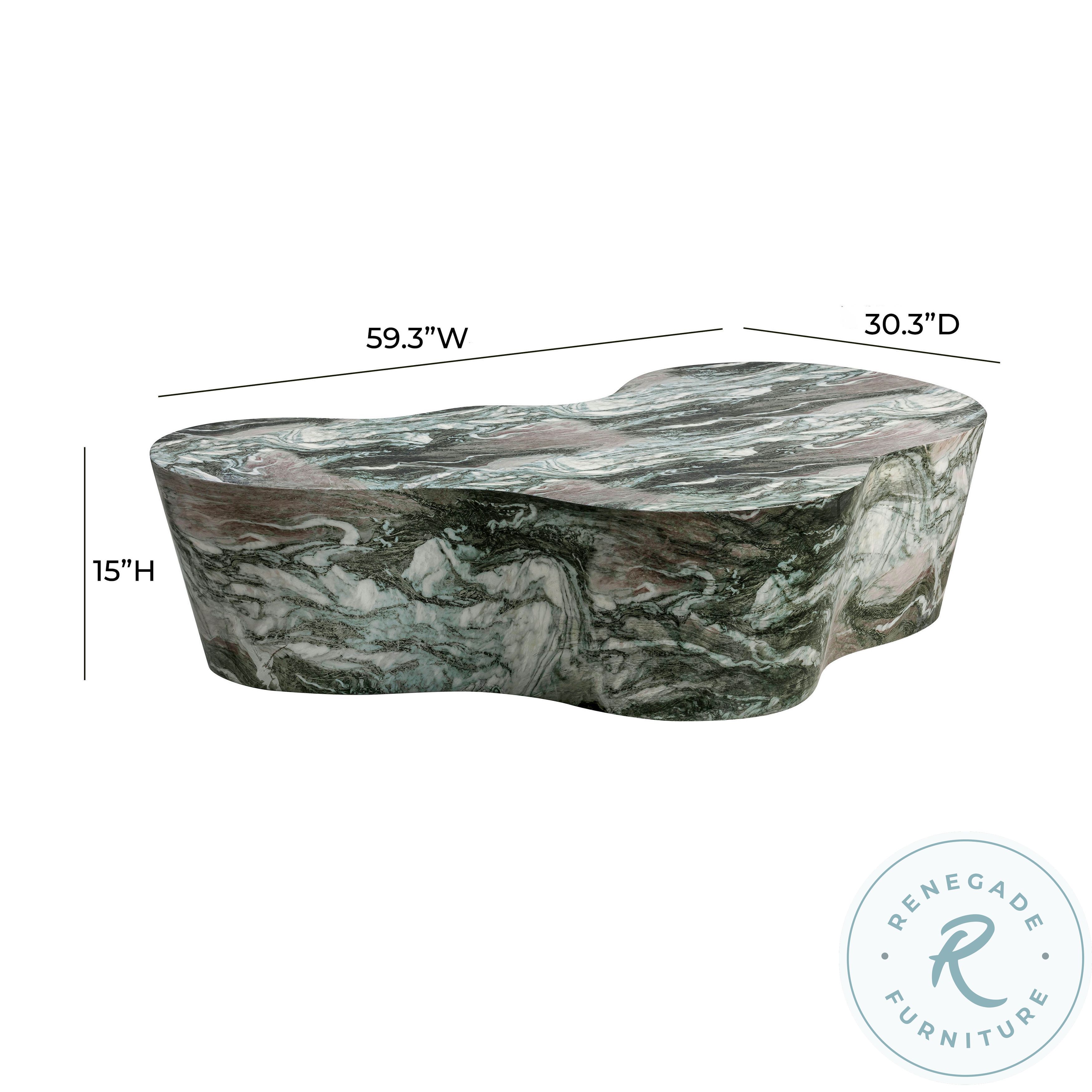 Slab Grey And Blush Faux Marble Coffee Table