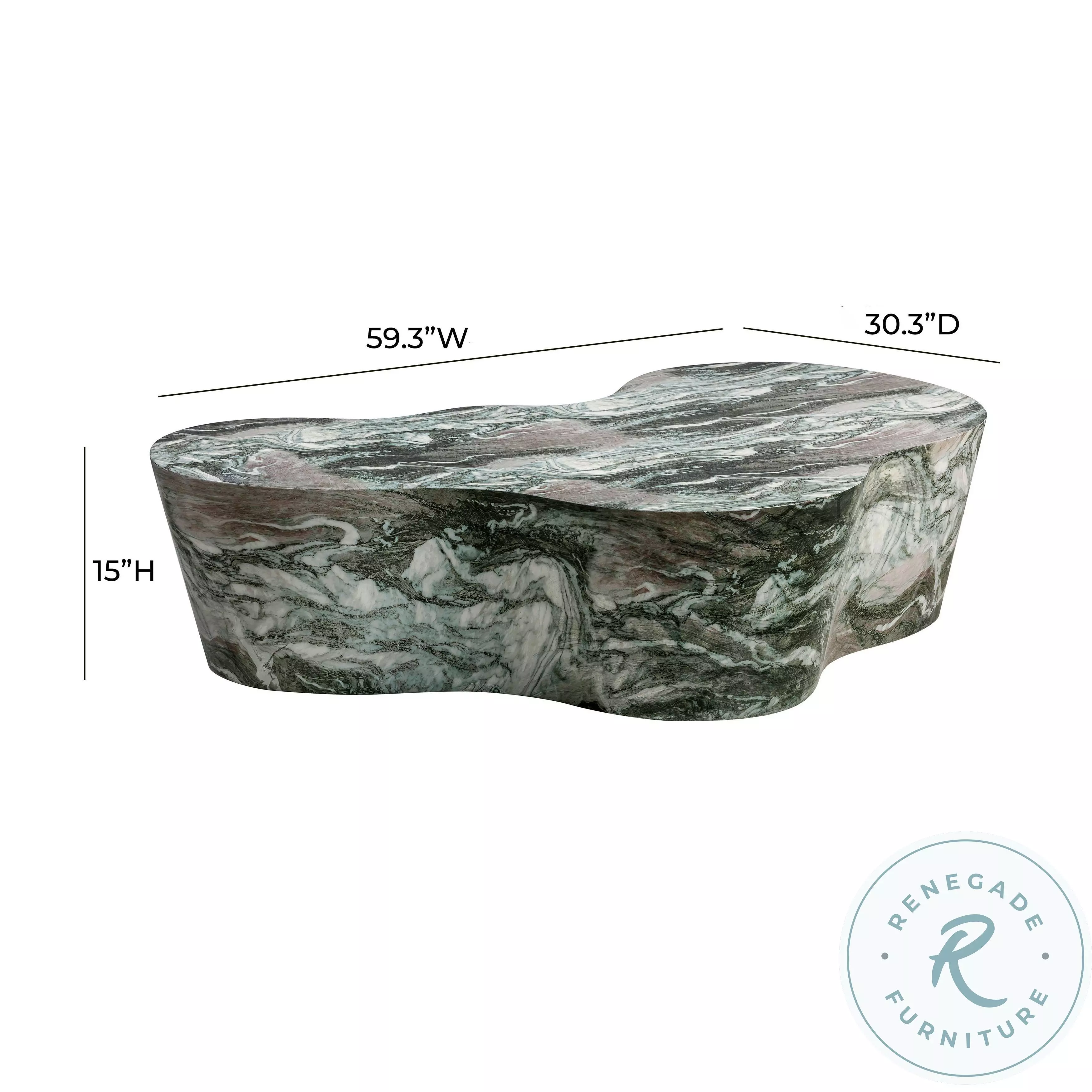 Slab Grey And Blush Faux Marble Coffee Table