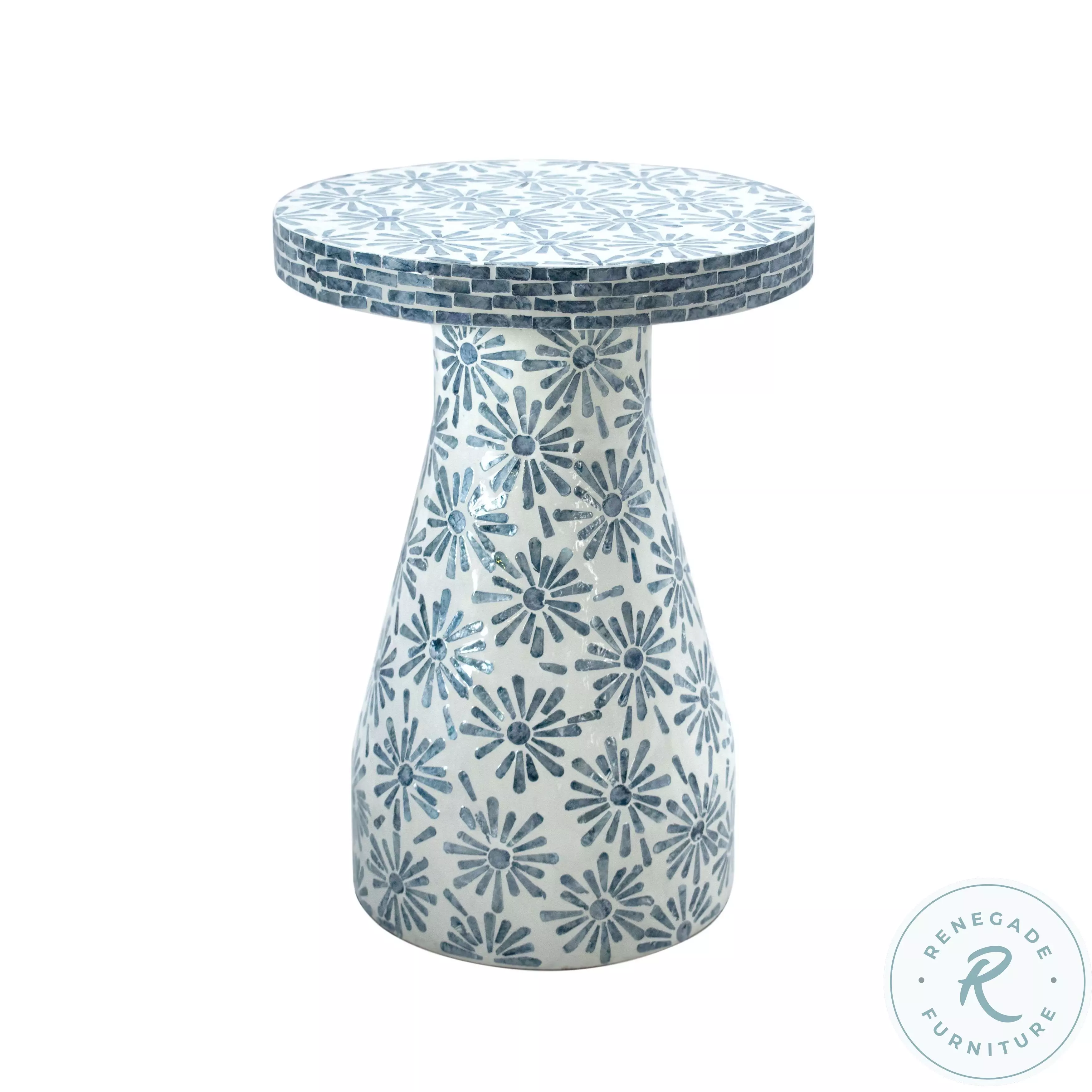Halio Blue Floral Shell Side Table From Home Gallery Stores | Home