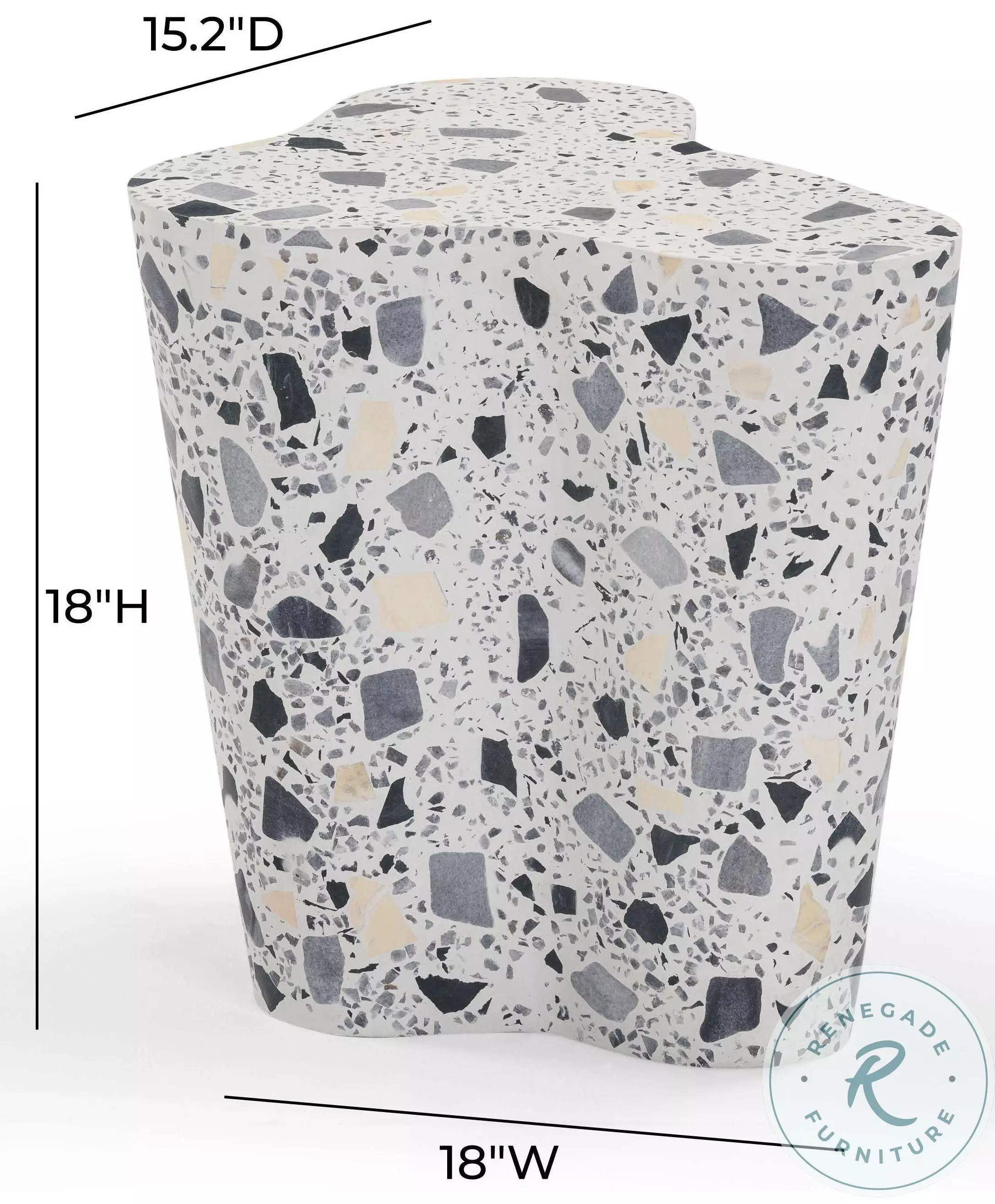 Slab Terrazzo Black and White Side Table