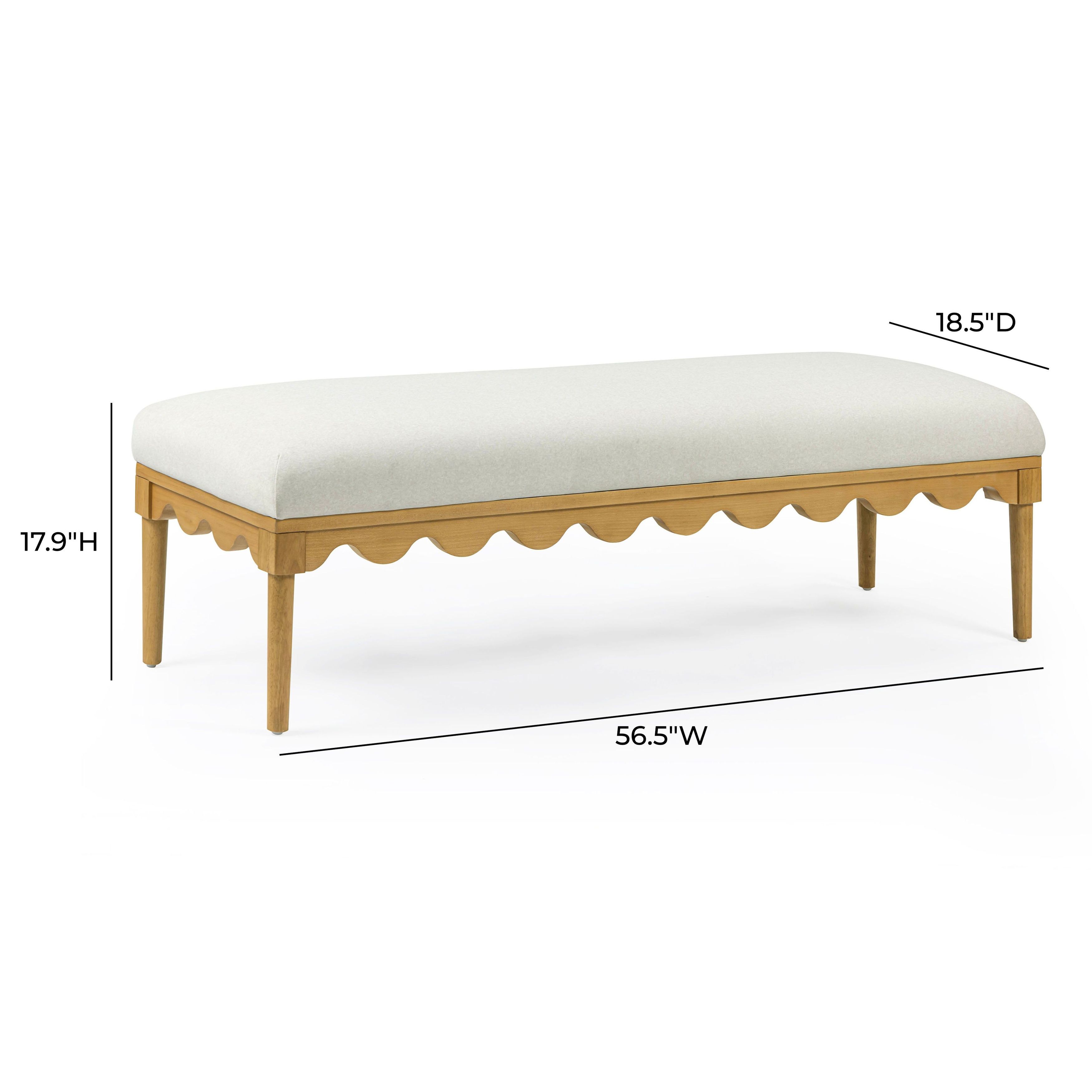 Oodle Cream Performance Fabric Upholstered Bed Bench