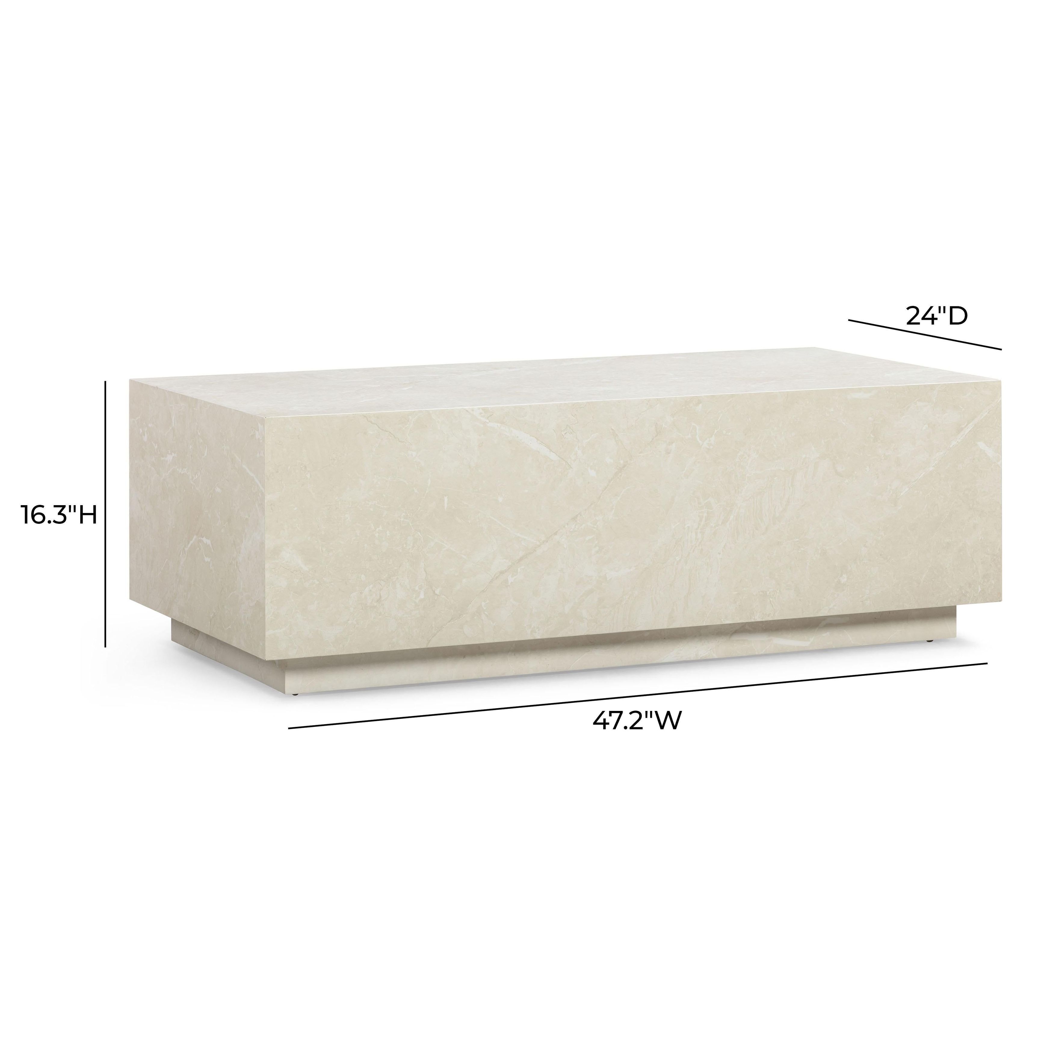 Romy Cream Travertine Rectangular Coffee Table