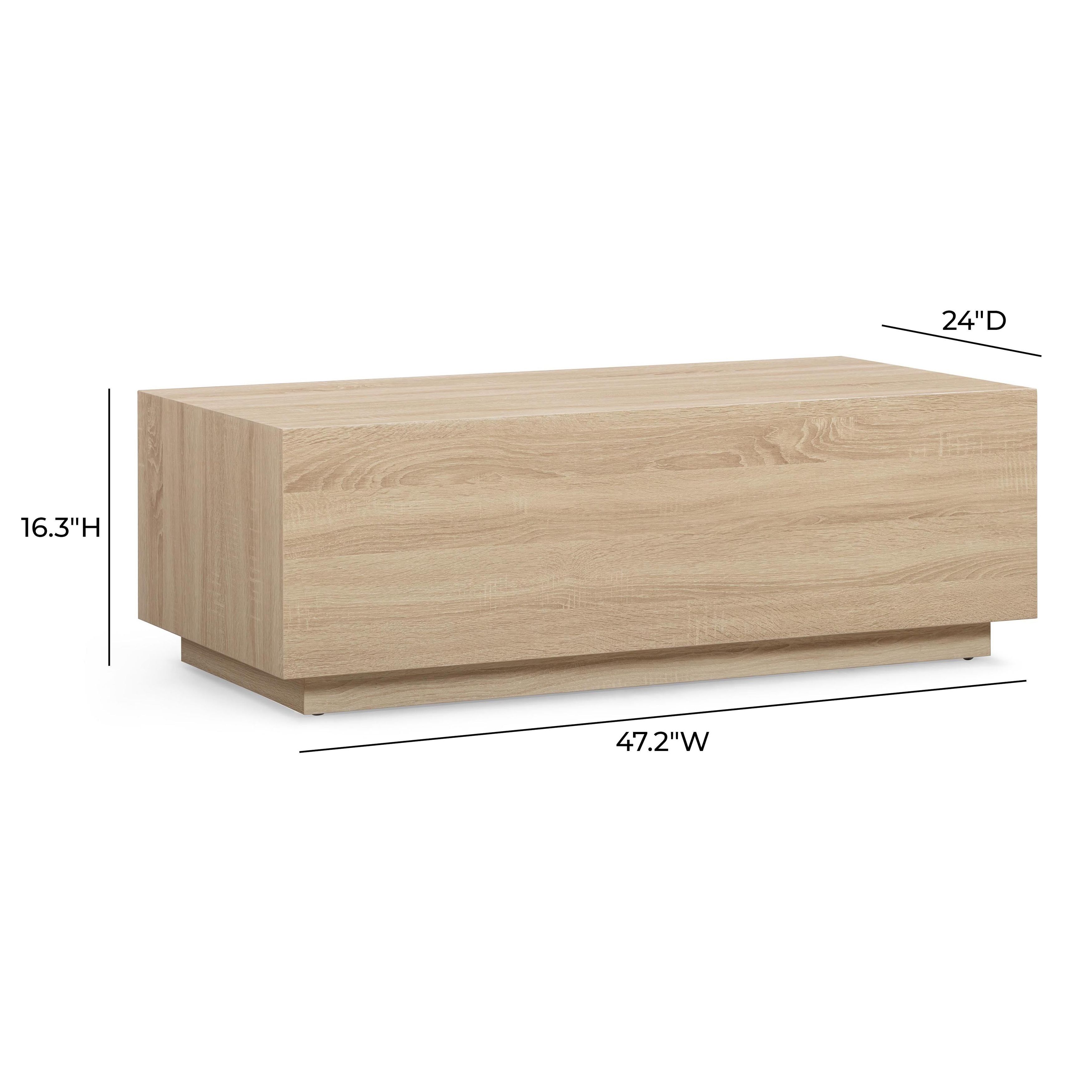 Romy Faux Wood Rectangular Coffee Table