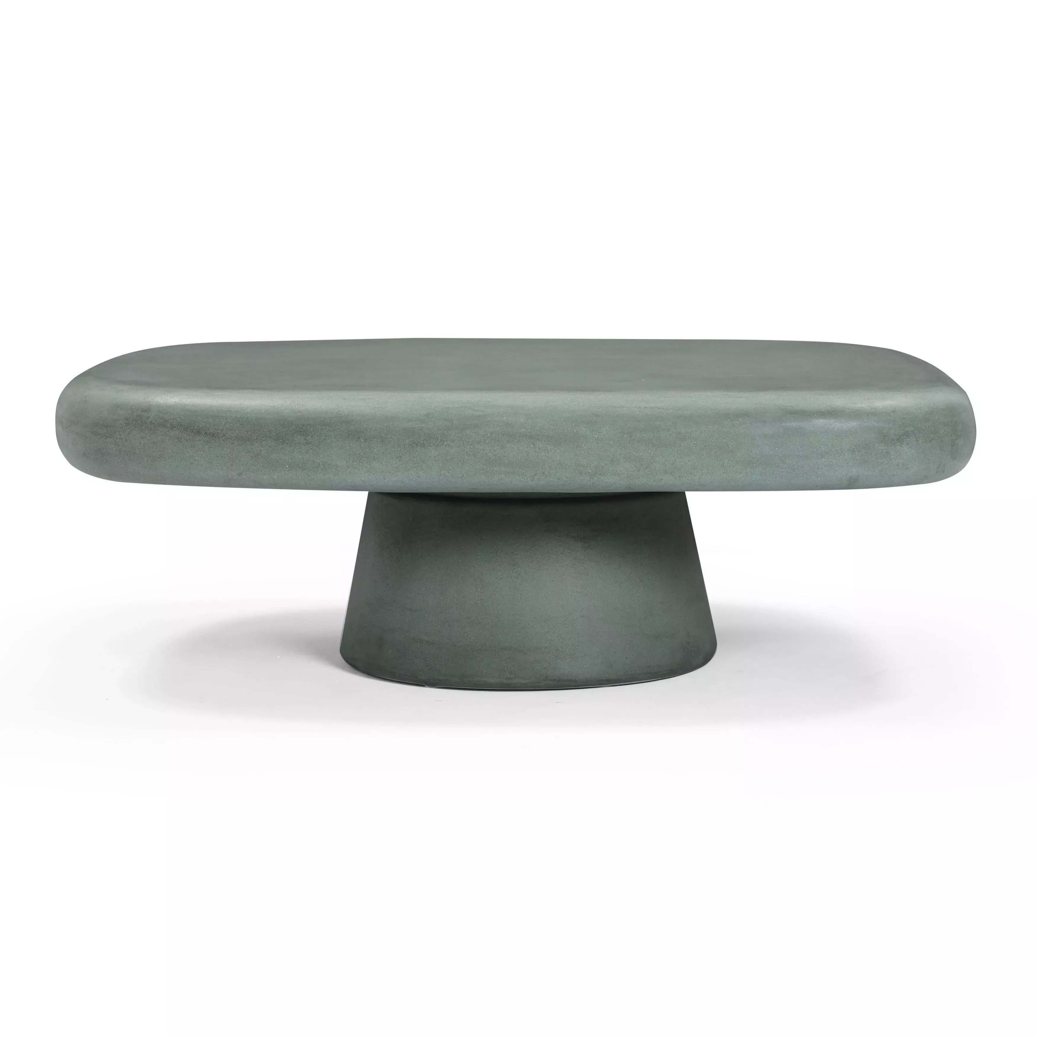 Darial Green Rectangular Outdoor Concrete Top Coffee Table