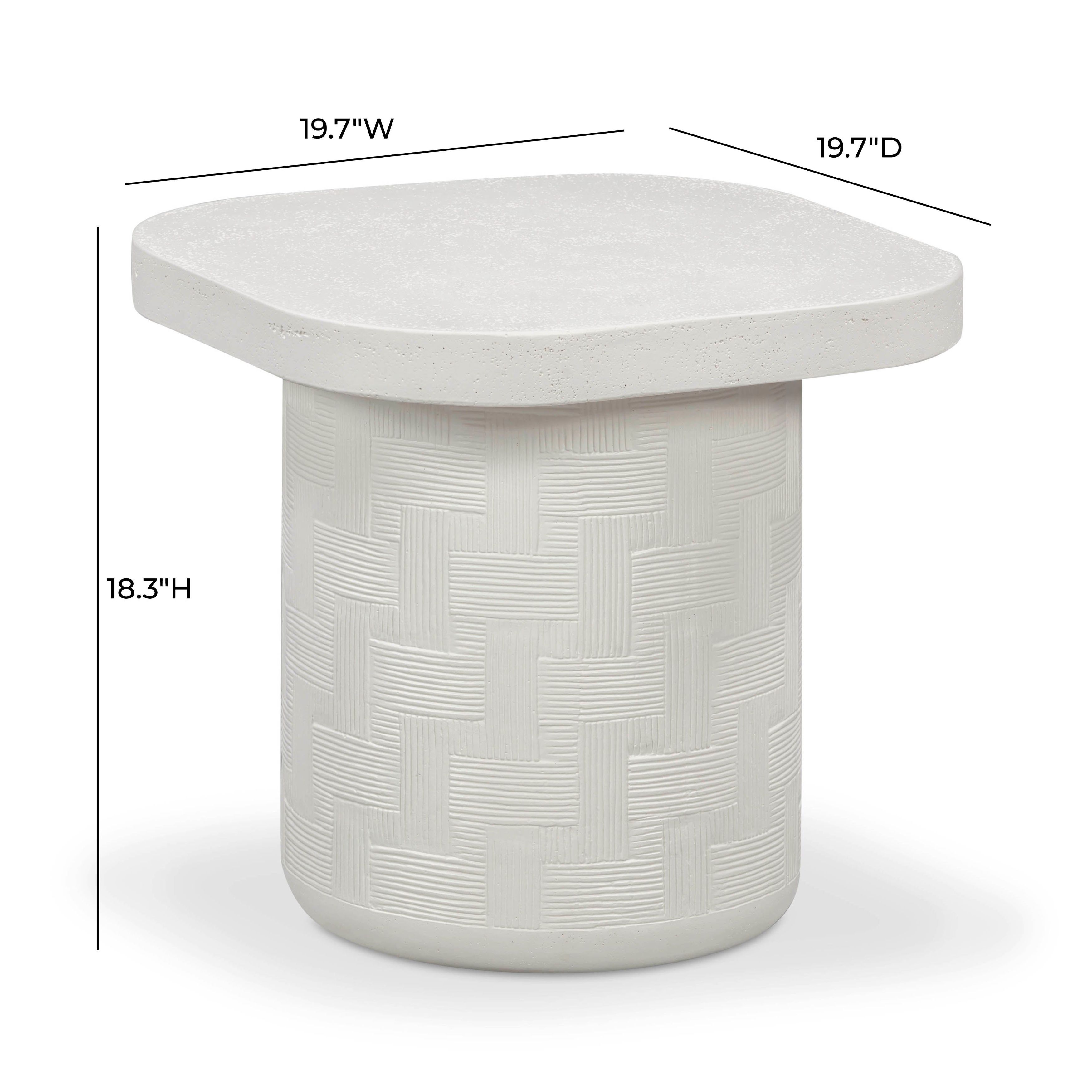 Suraya Ivory Square Outdoor Concrete Top Side Table