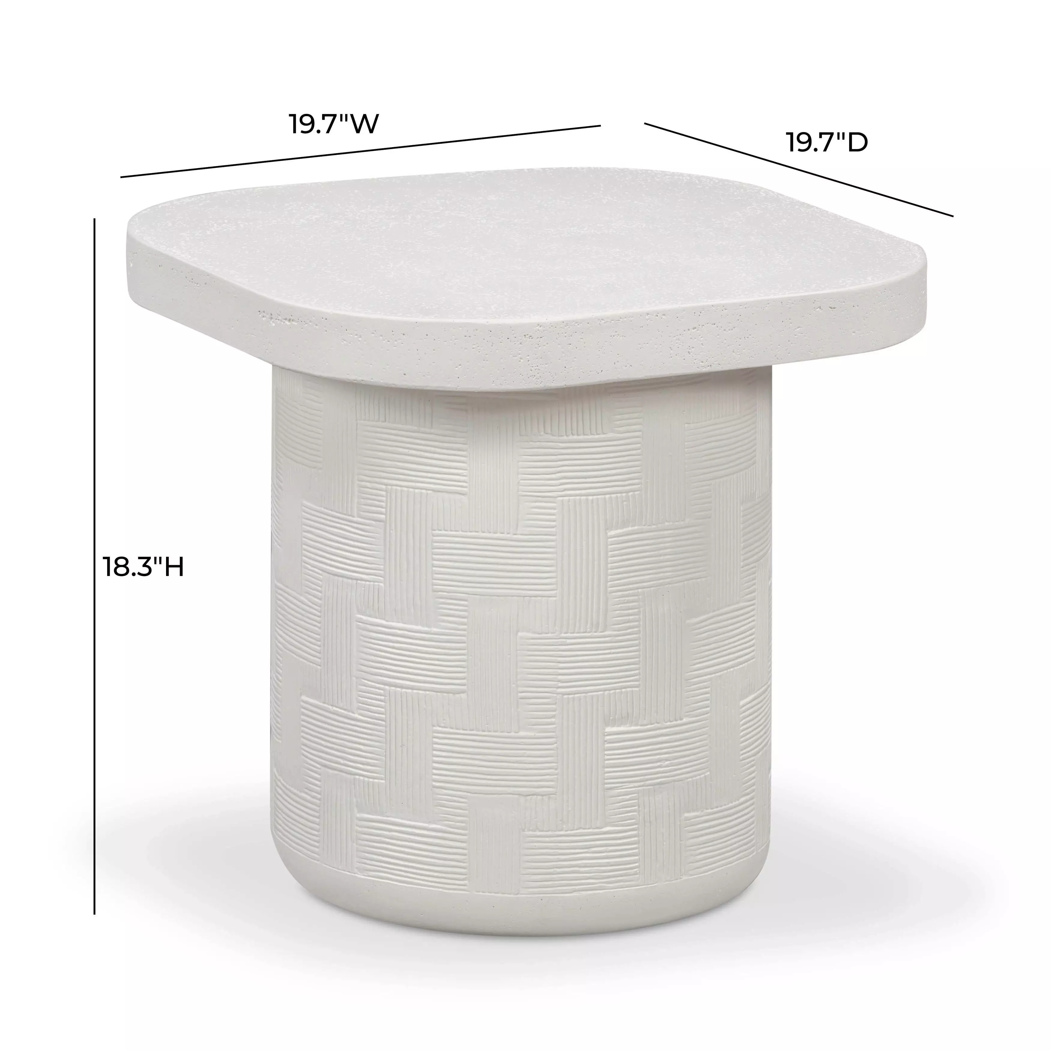 Suraya Ivory Square Outdoor Concrete Top Side Table