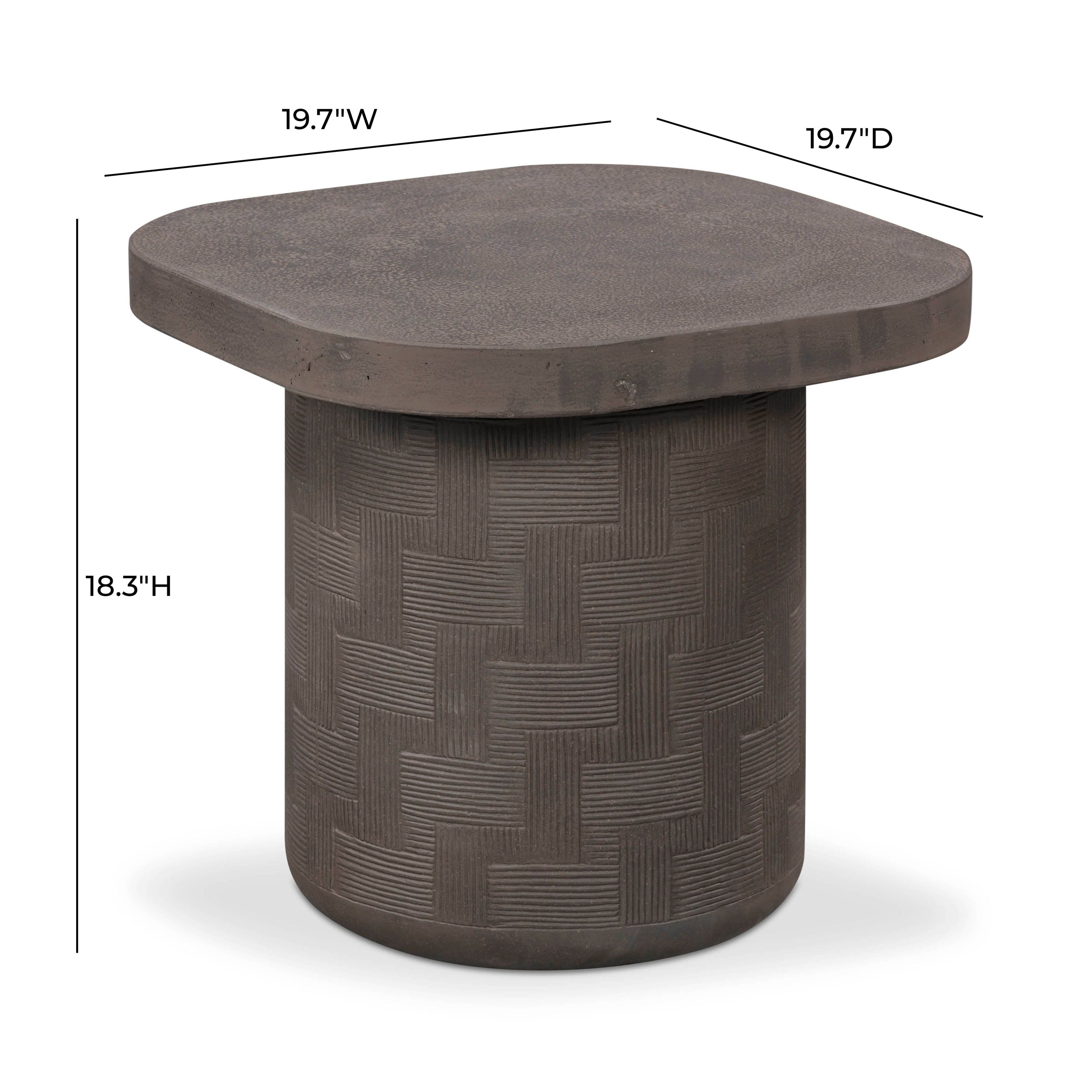 Suraya Dark Umber Square Outdoor Concrete Top Side Table