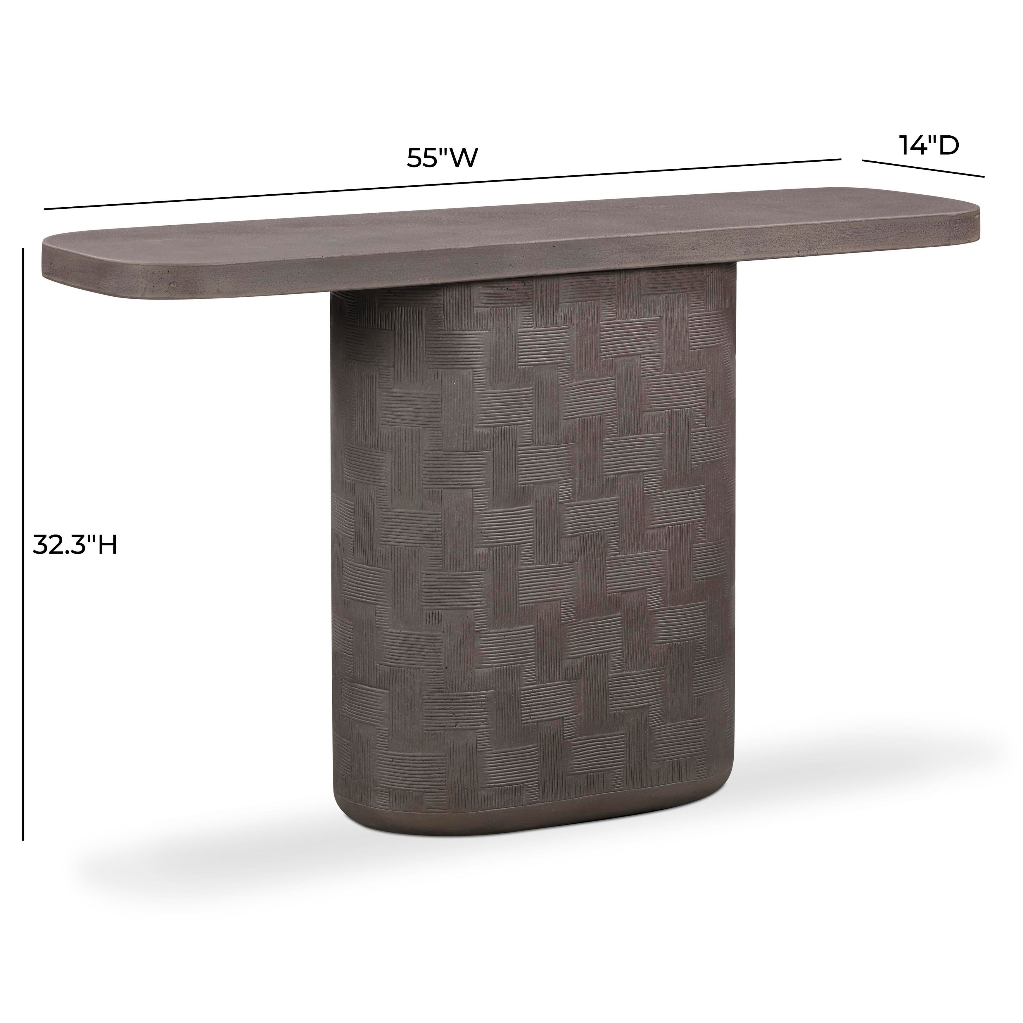 Suraya Dark Umber Oval Concrete Top Console Table