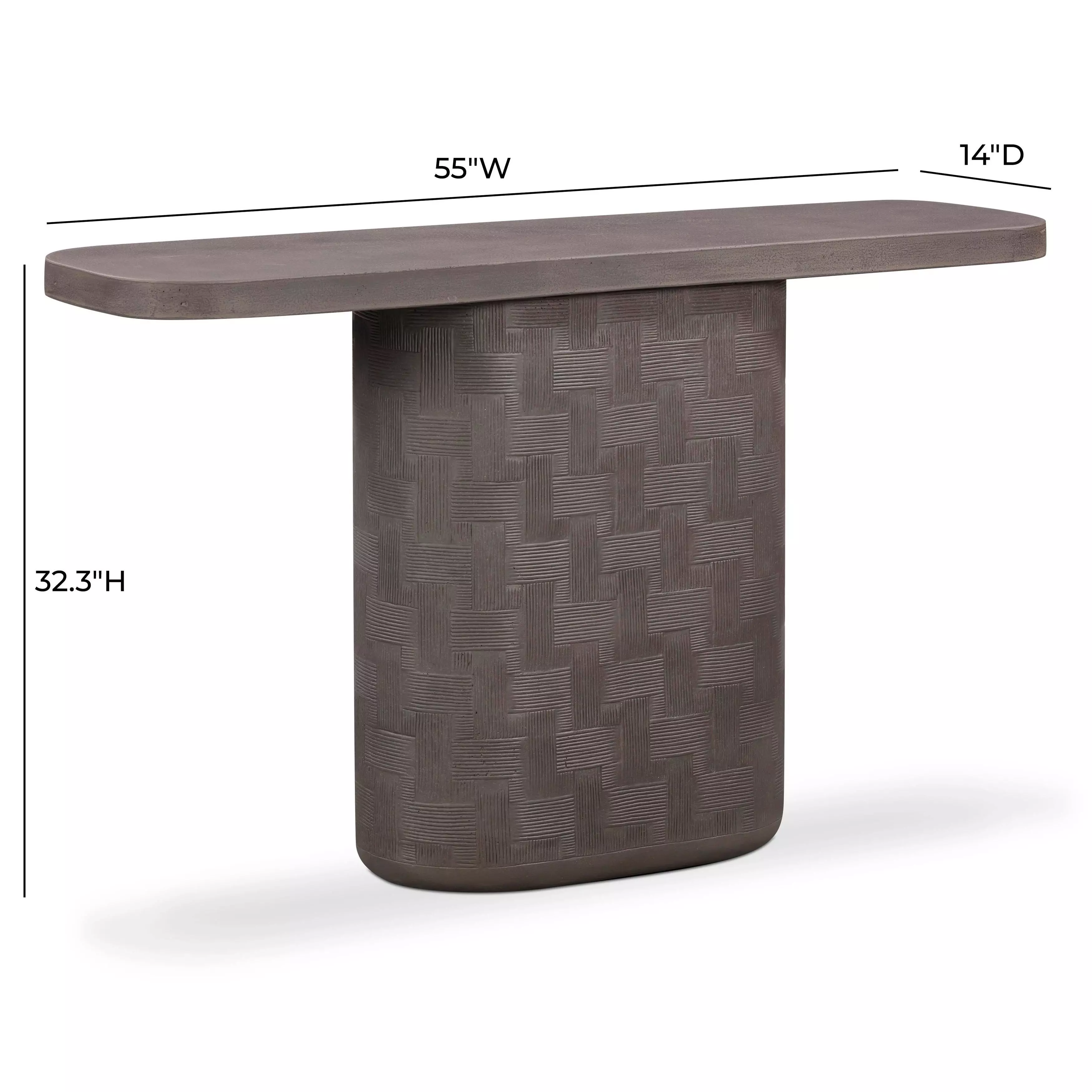 Suraya Dark Umber Oval Concrete Top Console Table