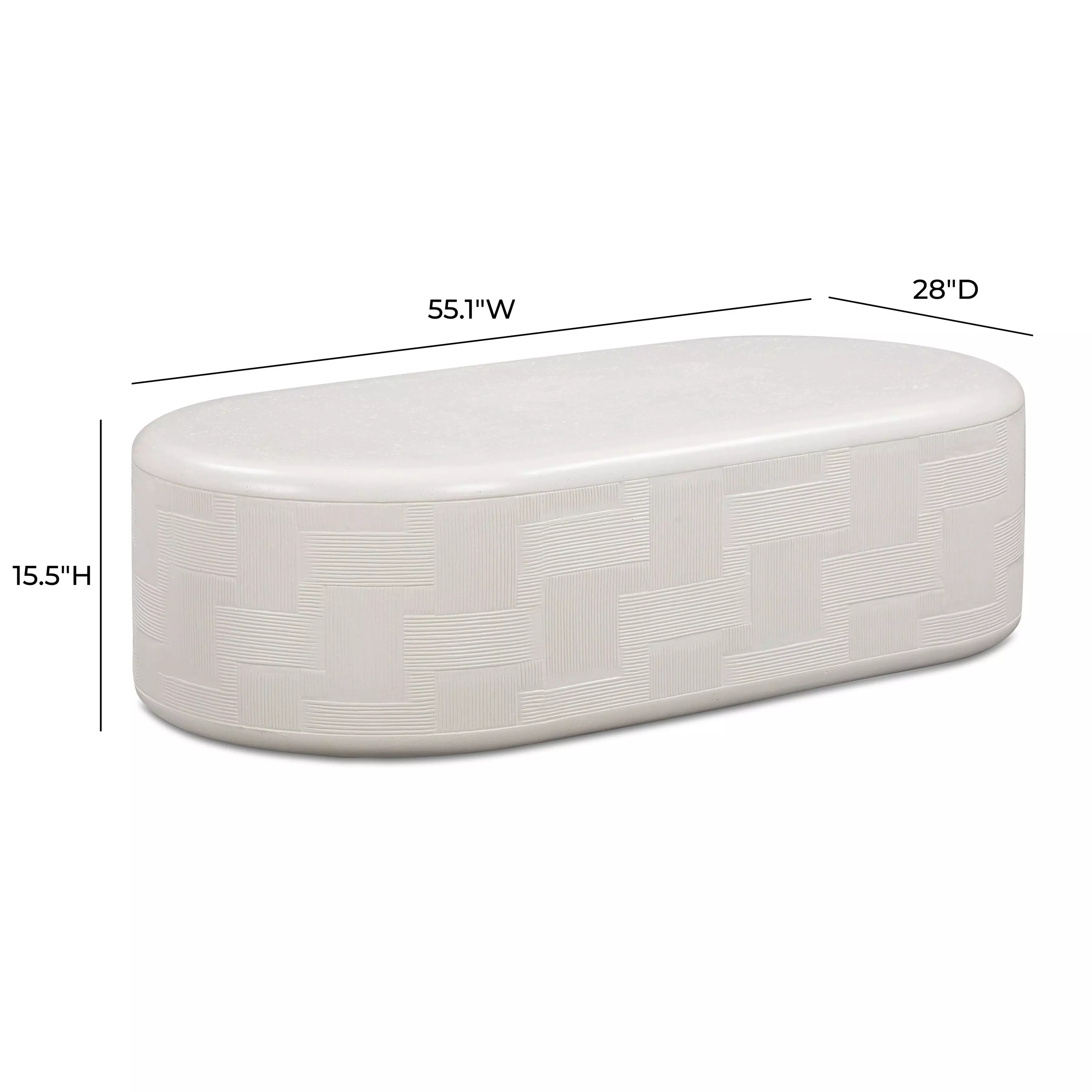 Suraya Ivory Oval Outdoor Concrete Top Coffee Table