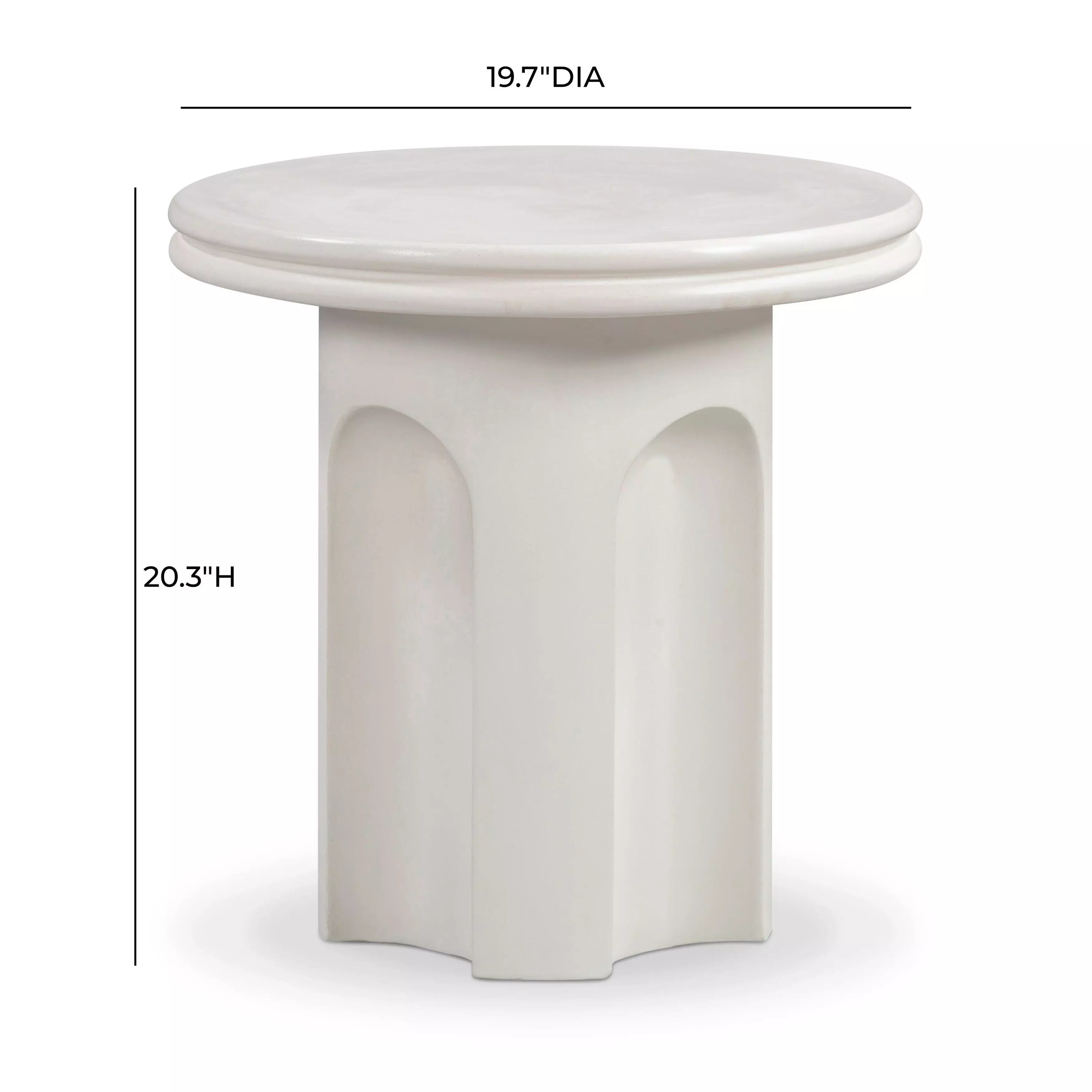 Suraya Ivory Round Outdoor Concrete Top Side Table
