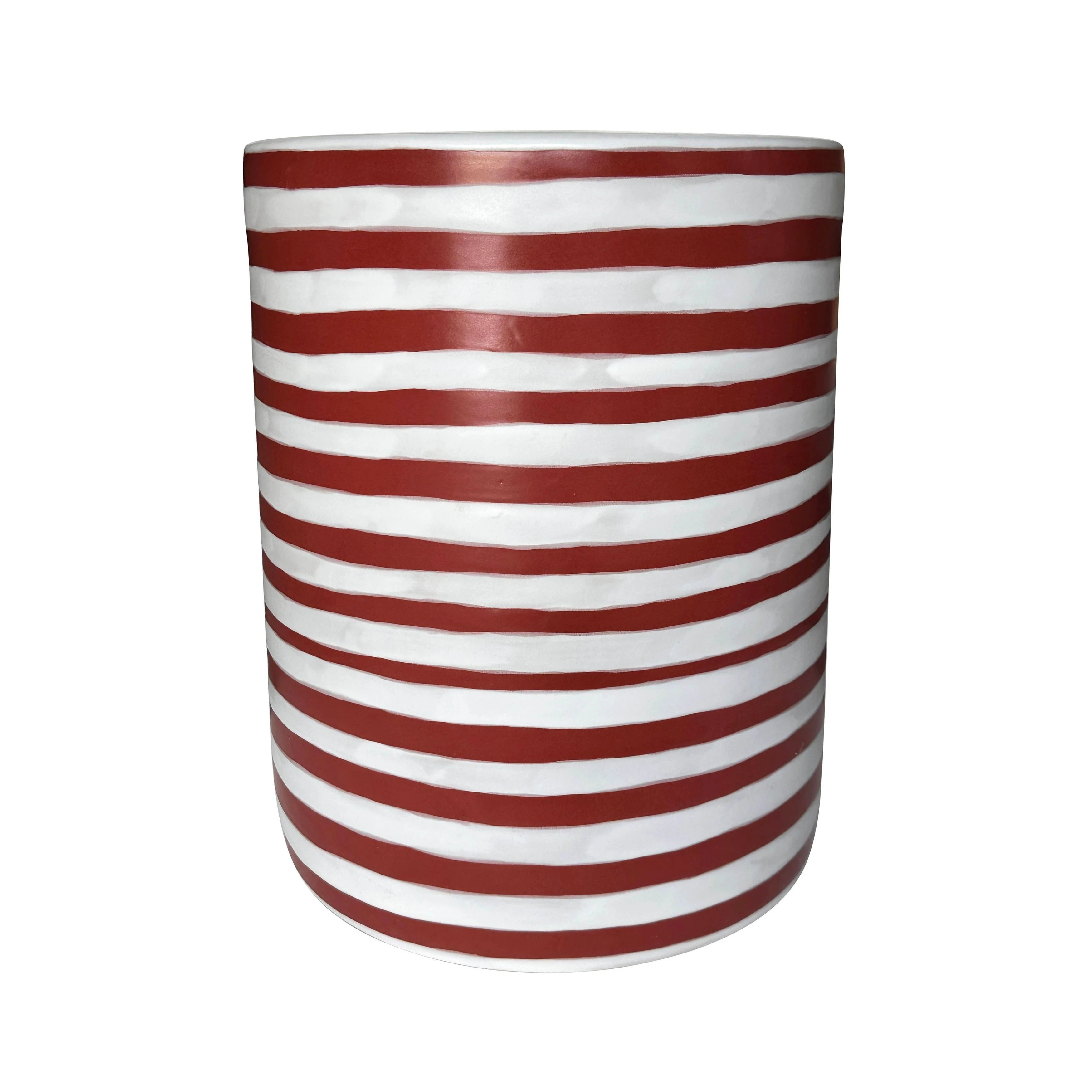 Tempest Red and White Round Outdoor Side Table
