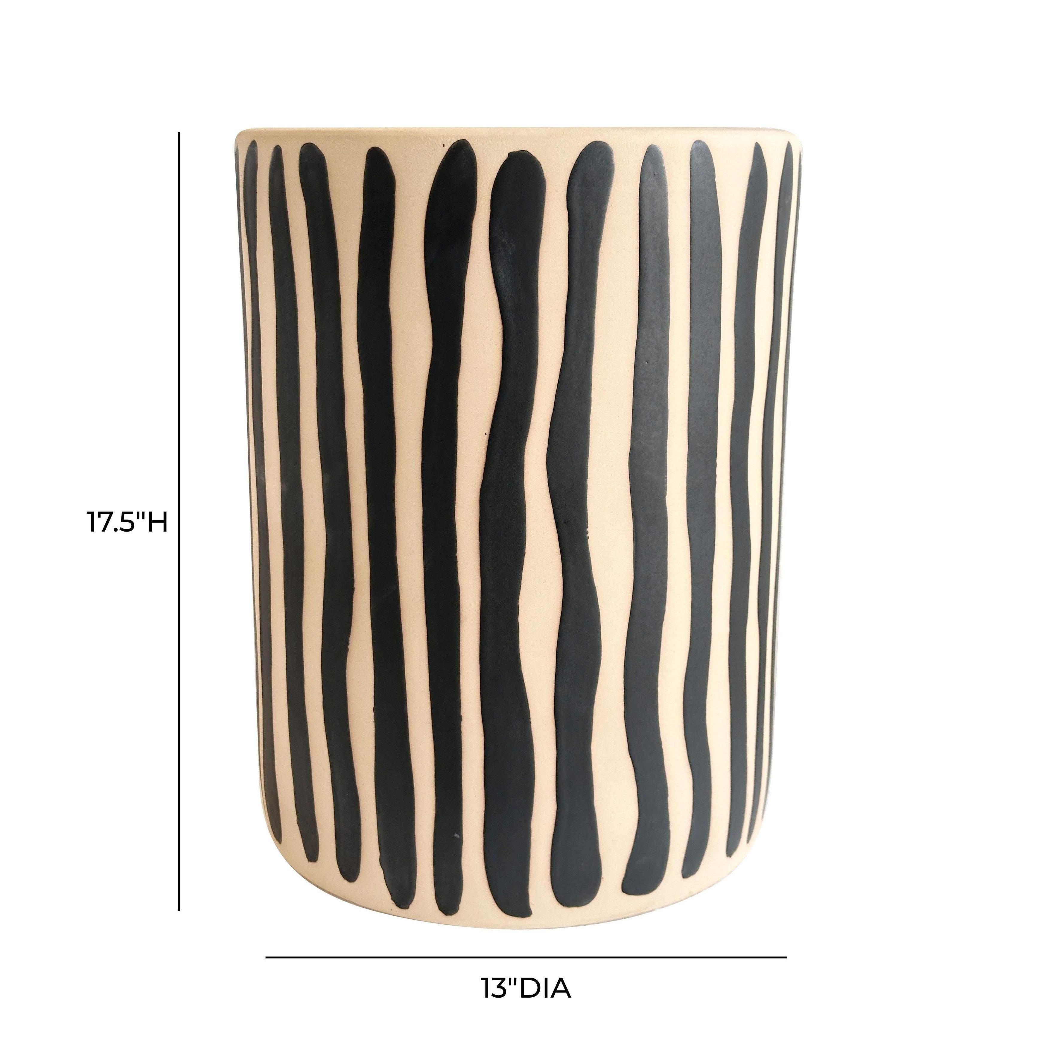 Tempest Black and White Round Outdoor Side Table