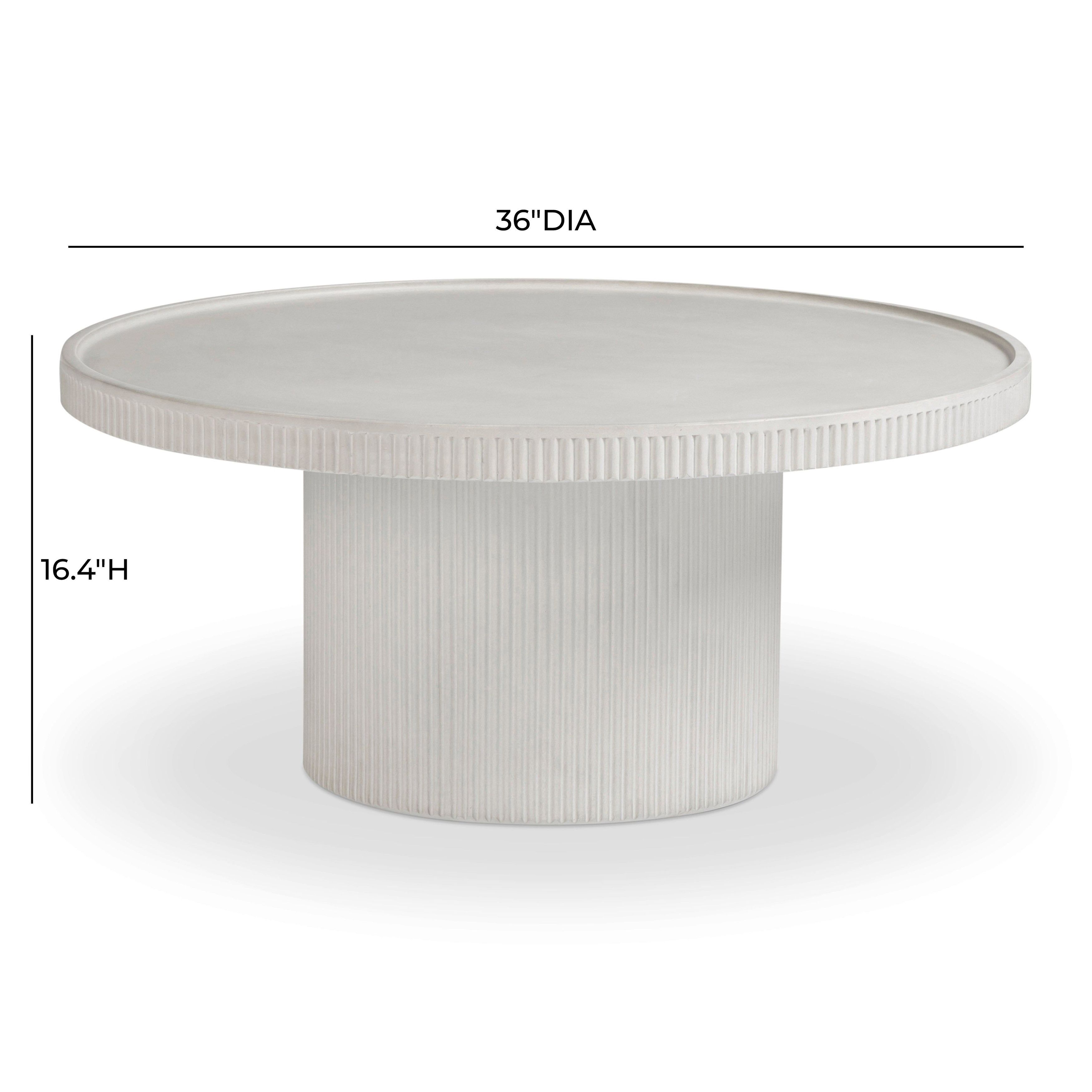 Darcy White Round Outdoor Concrete Top Coffee Table