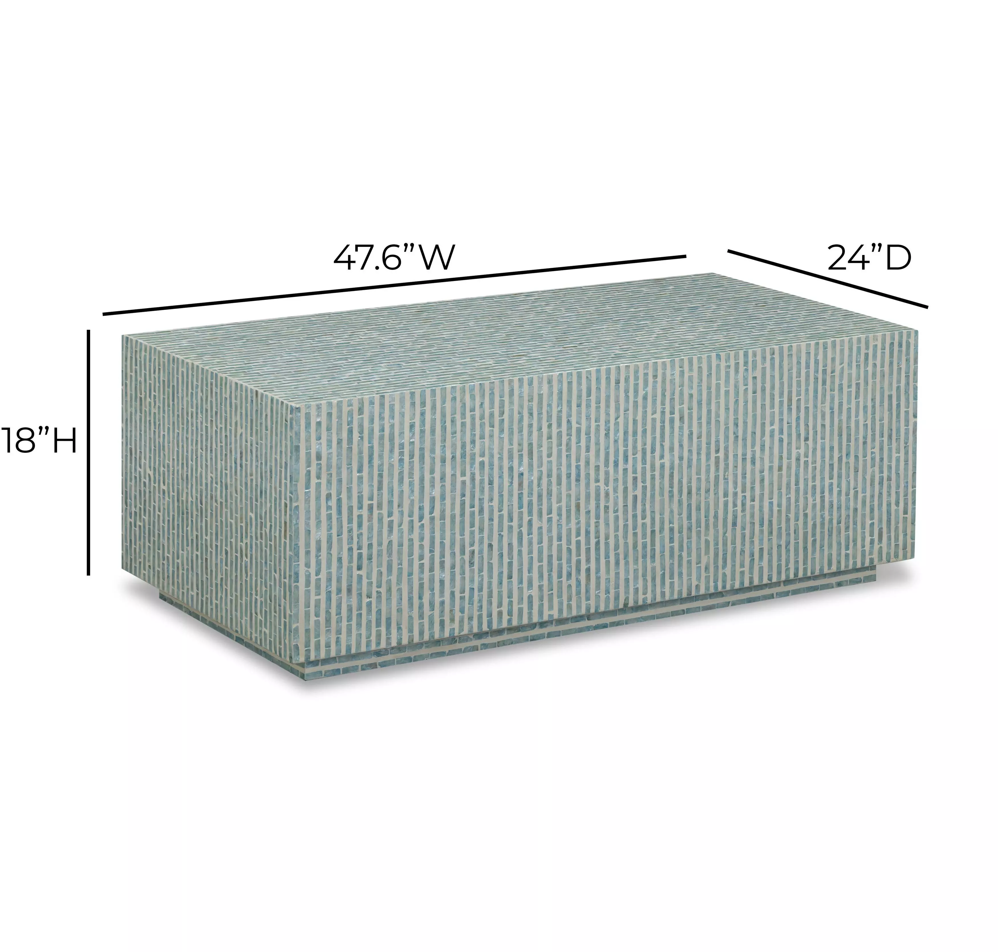Earl Light Blue Rectangular Coffee Table