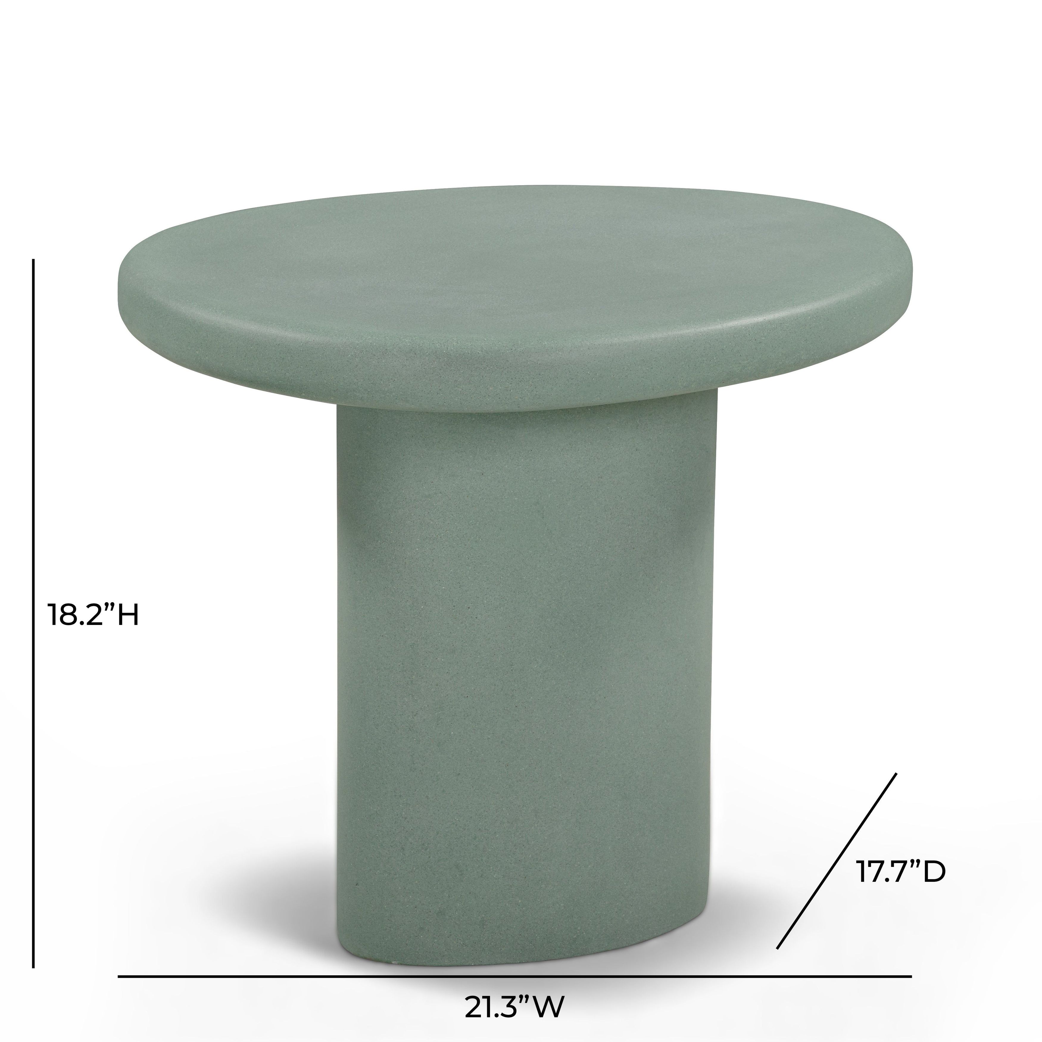 Jade Green Free Form Outdoor Concrete Top Side Table