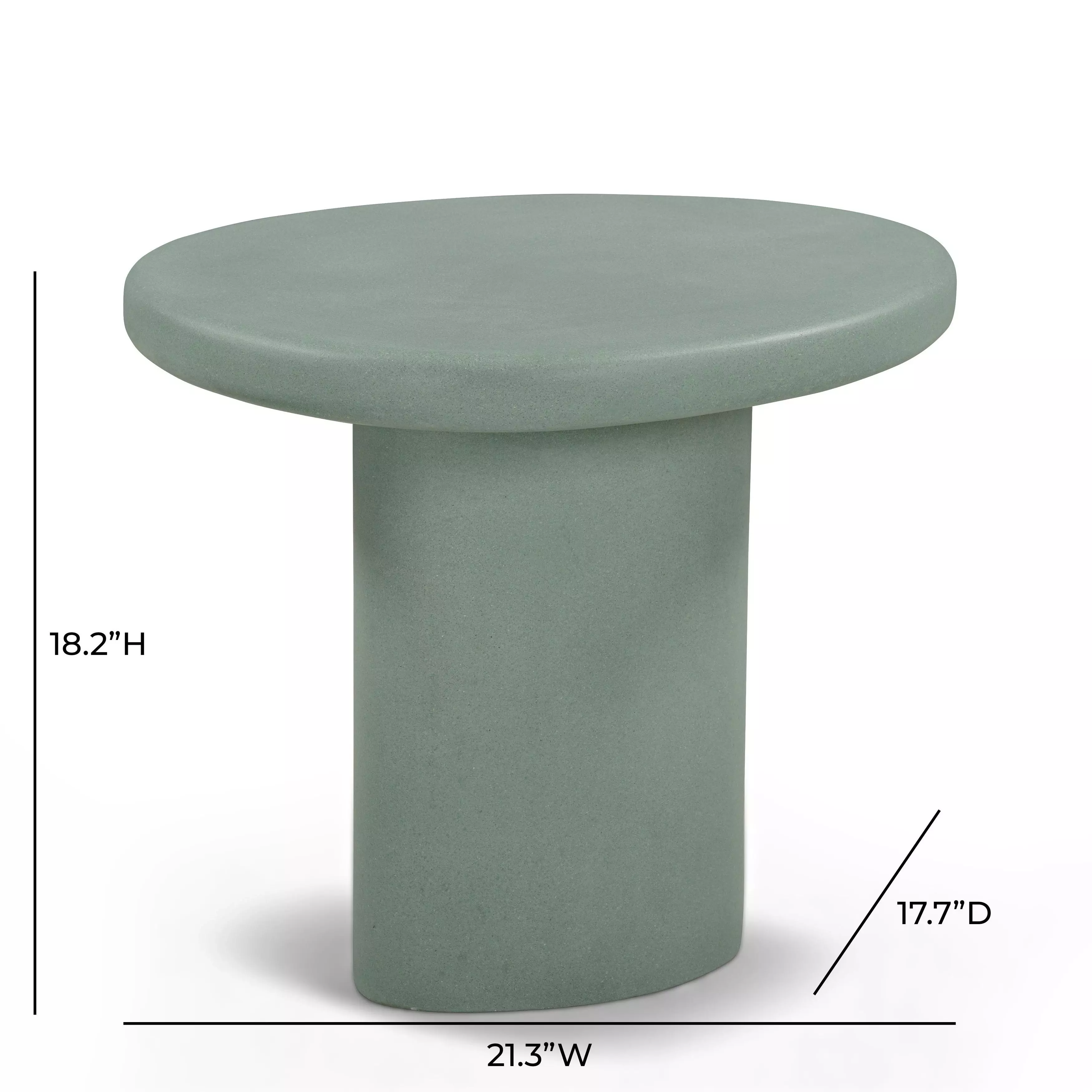 Jade Green Free Form Outdoor Concrete Top Side Table
