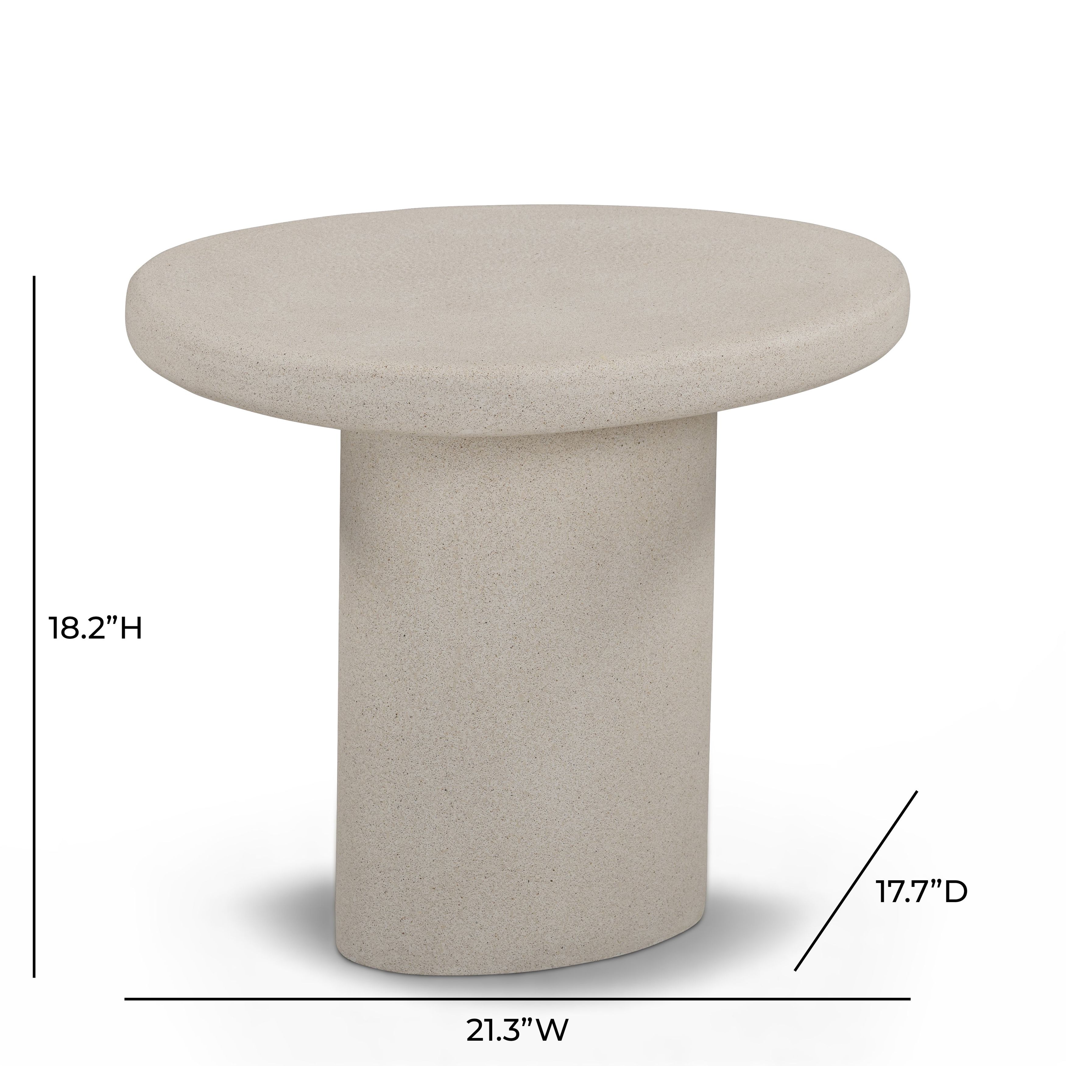 Jade Cream Free Form Outdoor Concrete Top Side Table