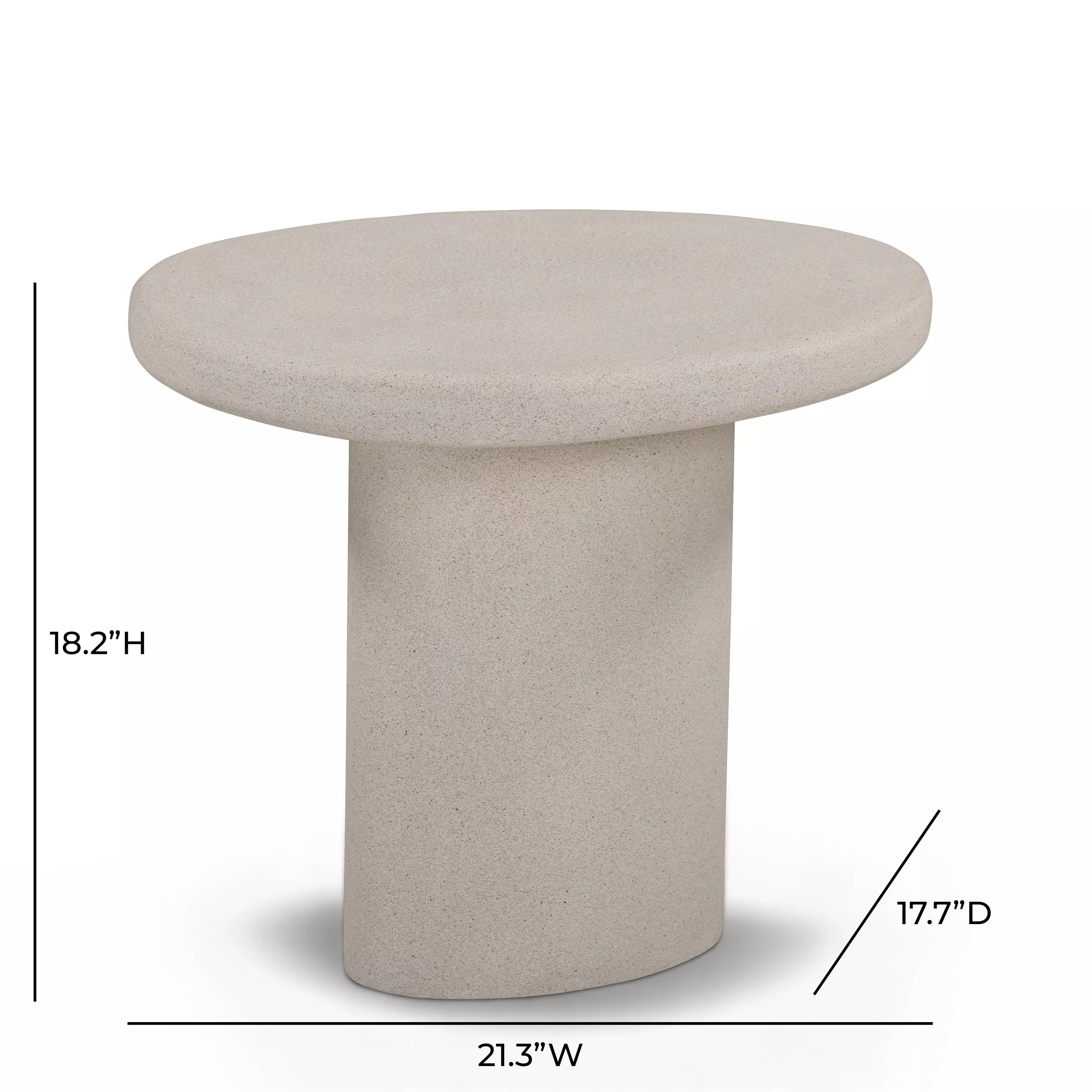 Jade Cream Free Form Outdoor Concrete Top Side Table