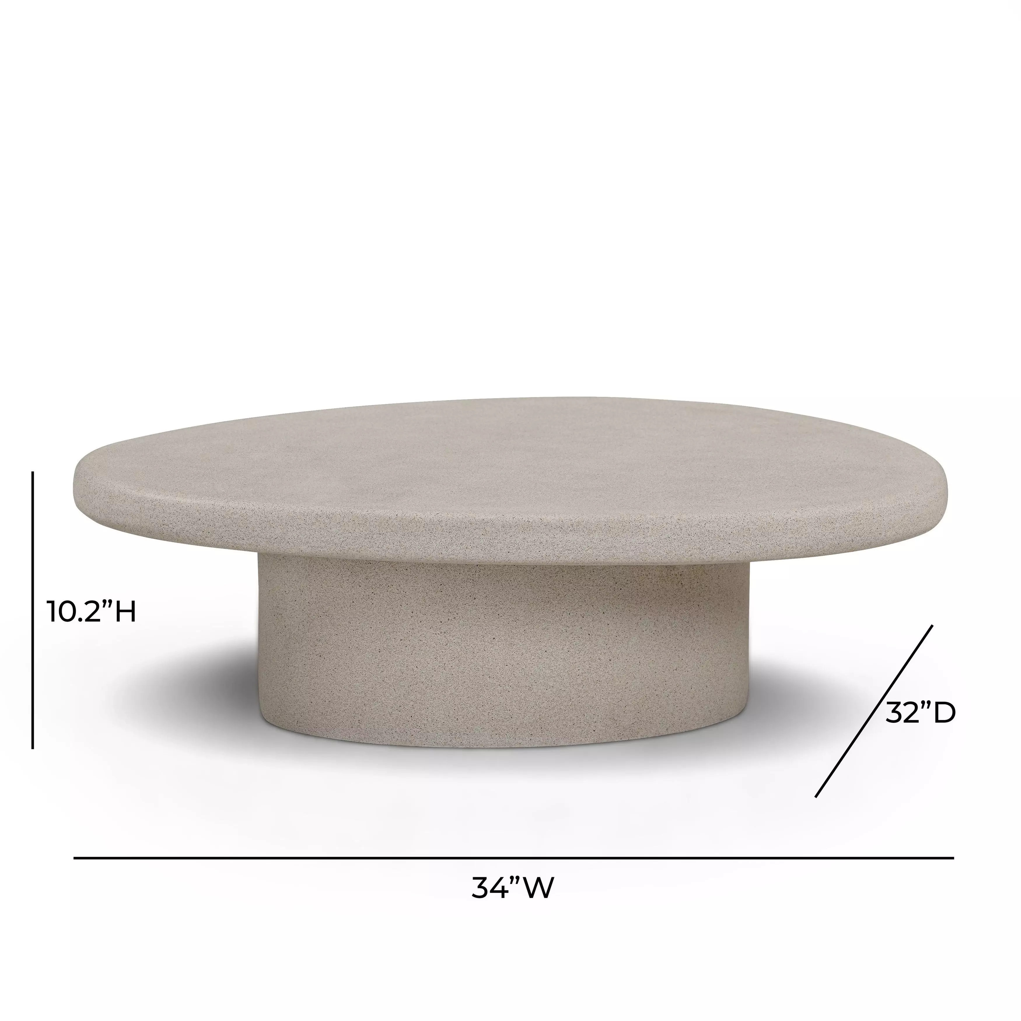 Jade Cream Round Outdoor Concrete Top Large Coffee Table