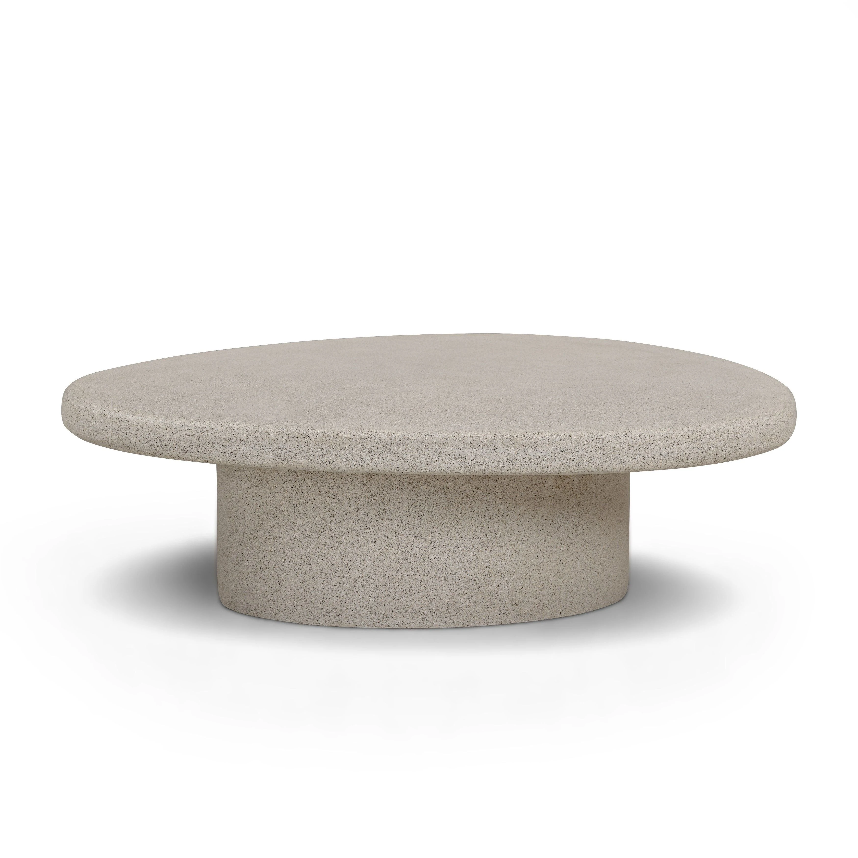 Jade Cream Round Outdoor Concrete Top Large Coffee Table