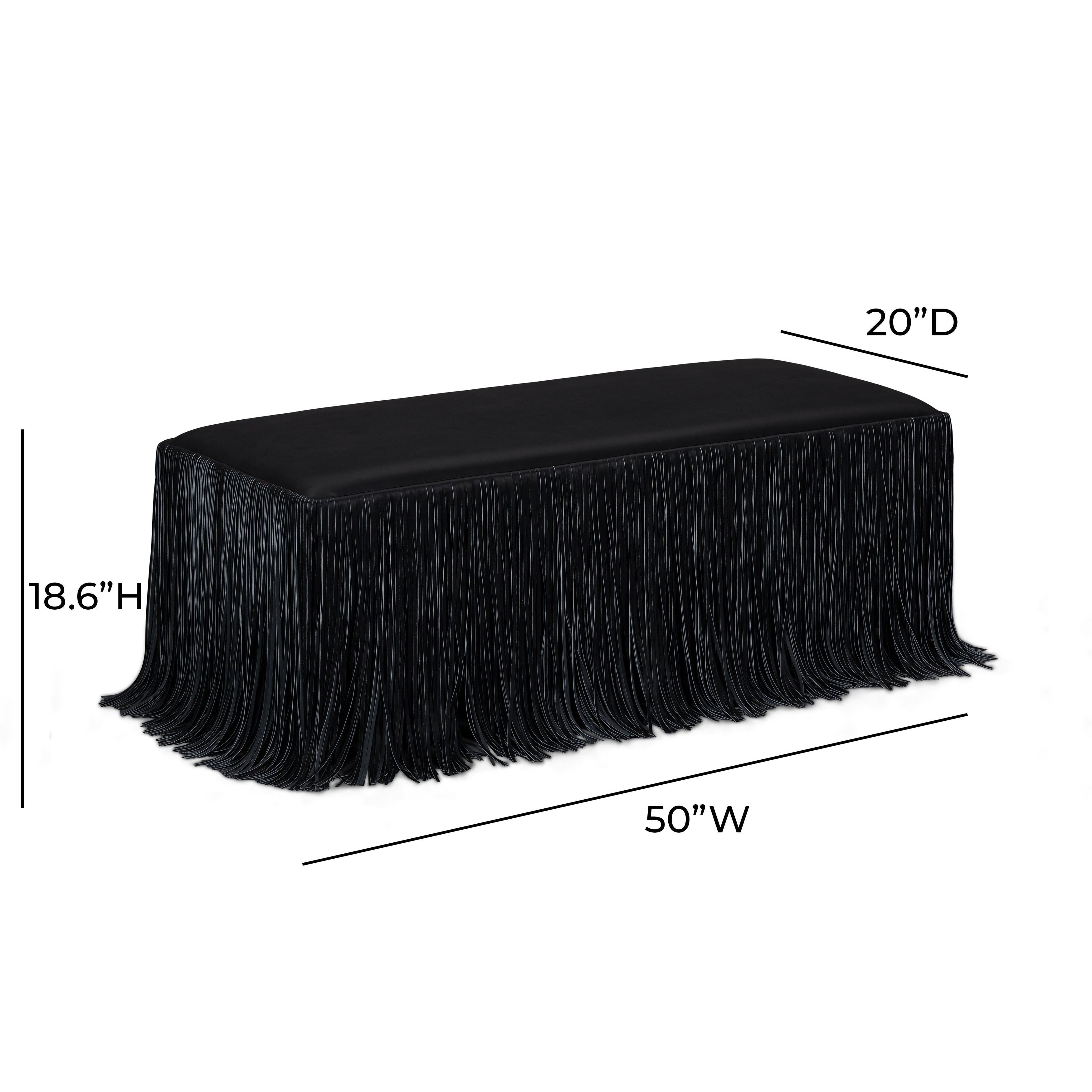 Shag Me Black Upholstered Accent Bench