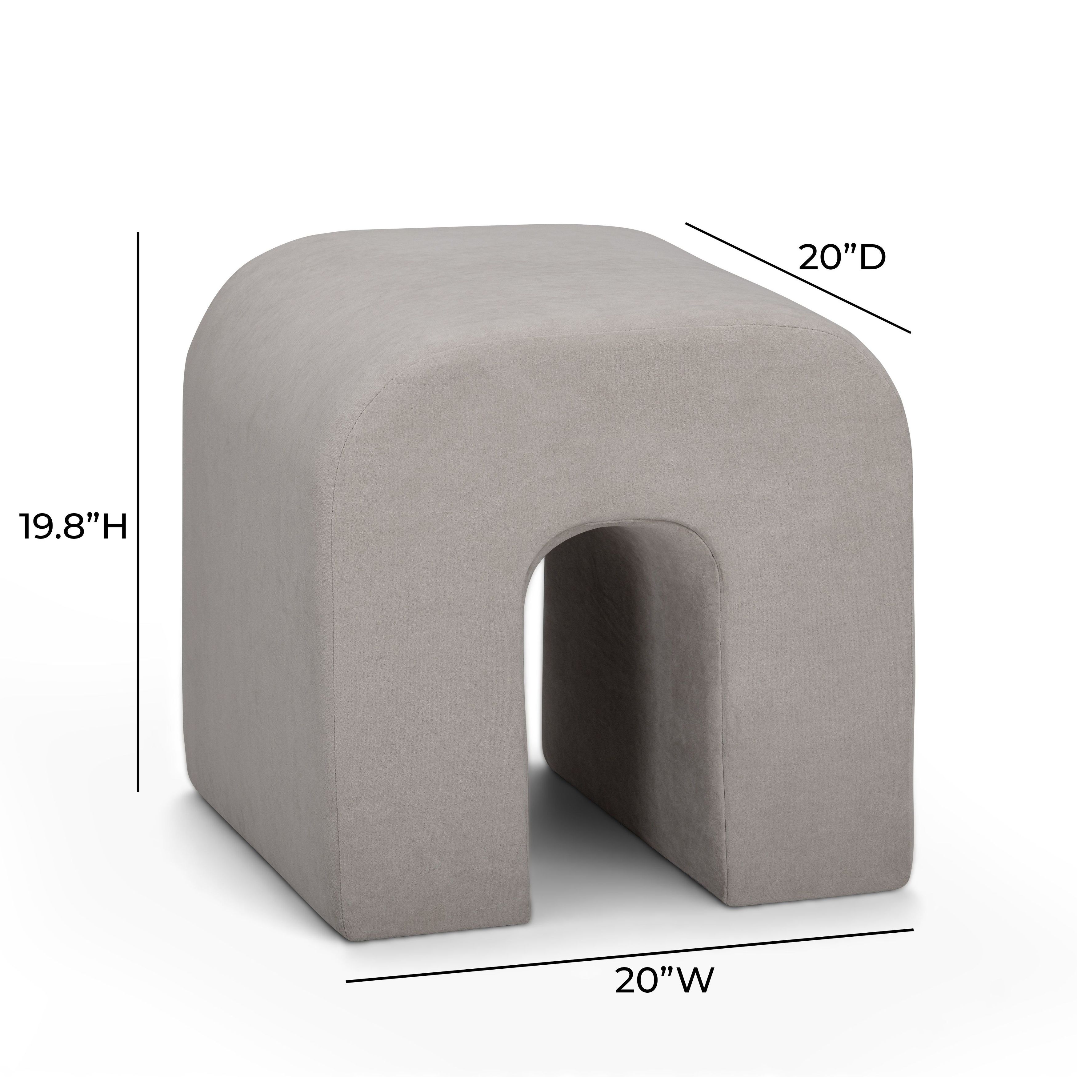 Desi Taupe Performance Fabric Upholstered Square Ottoman