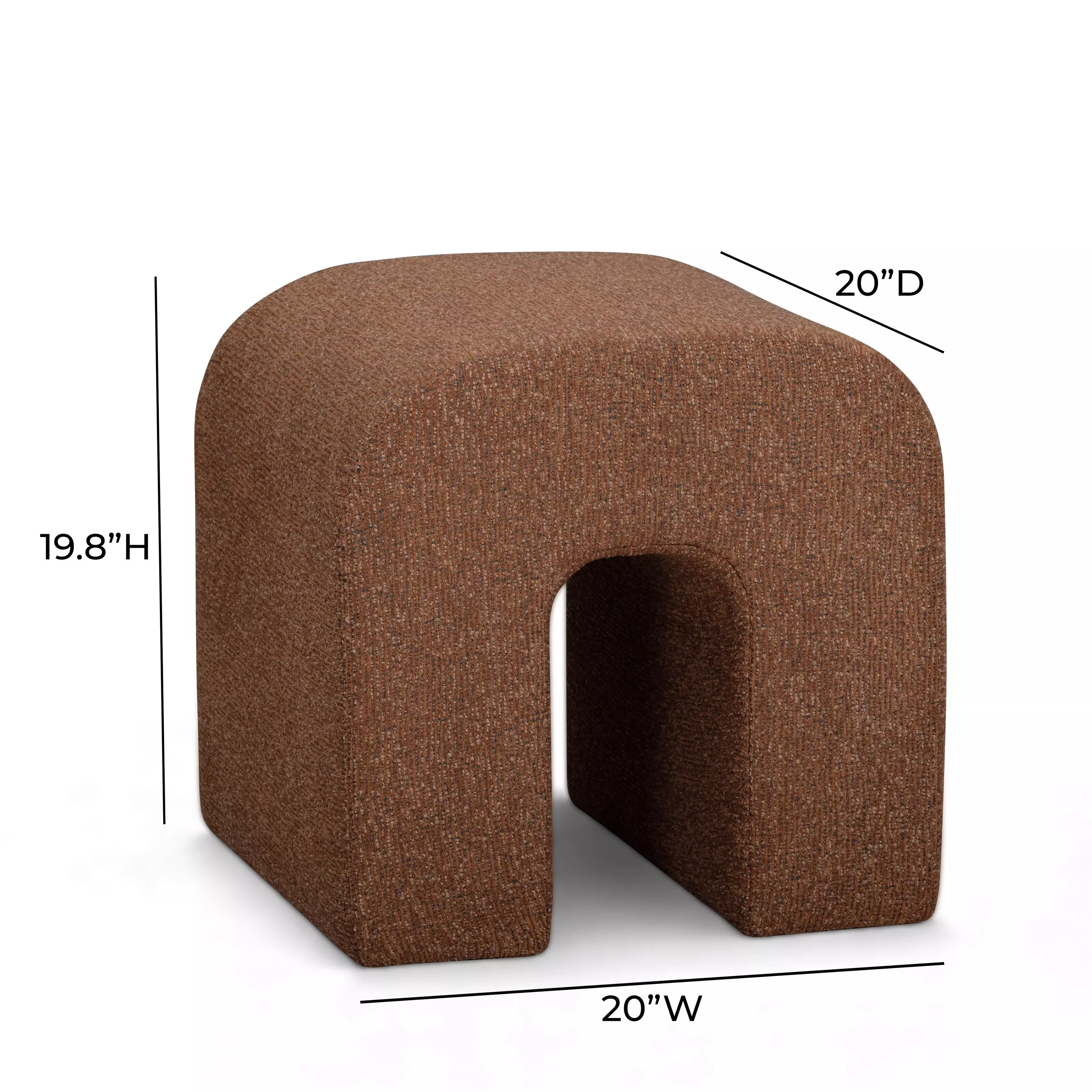 Desi Red Performance Fabric Upholstered Square Ottoman