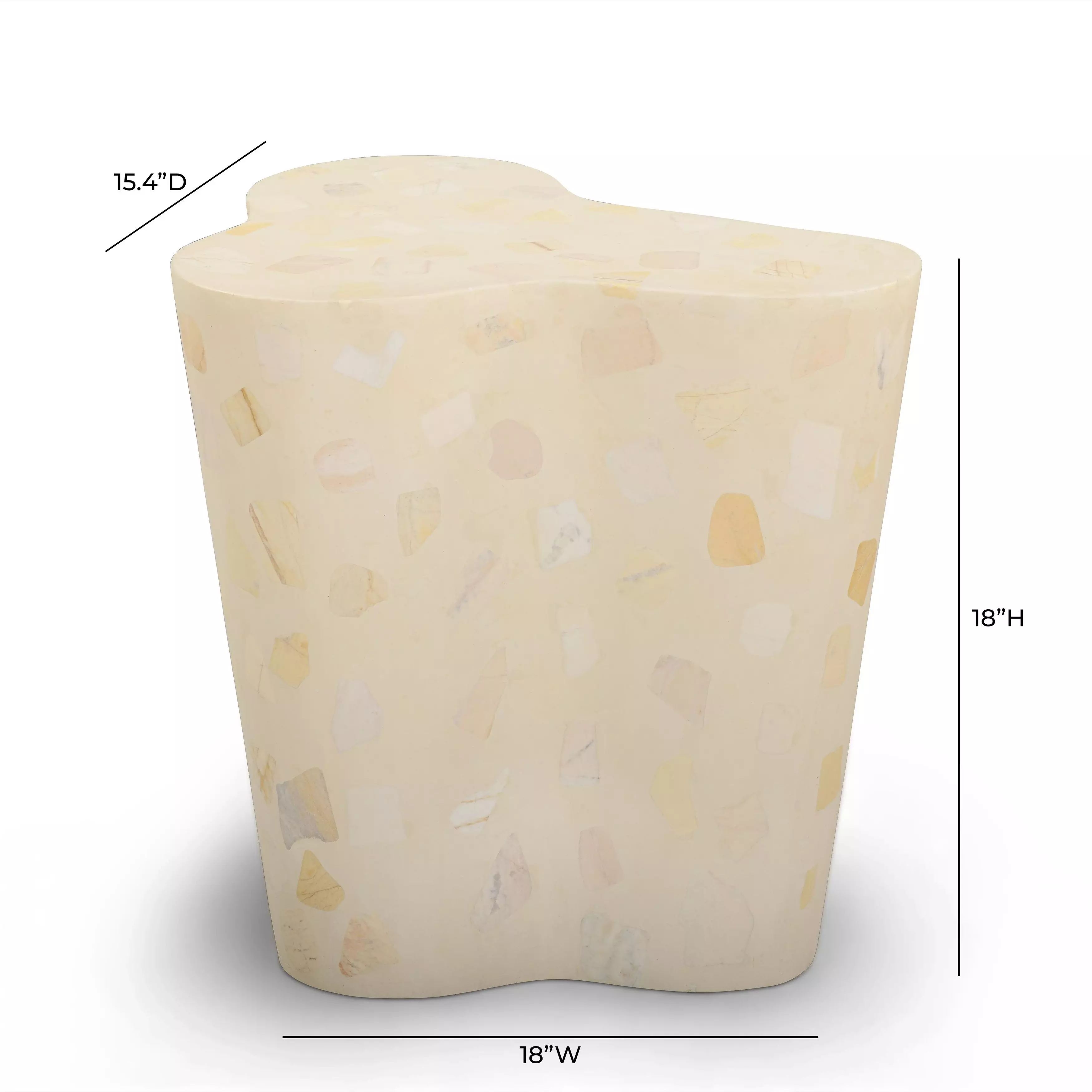 Slab Butternut Outdoor Freeform Terrazzo Side Table