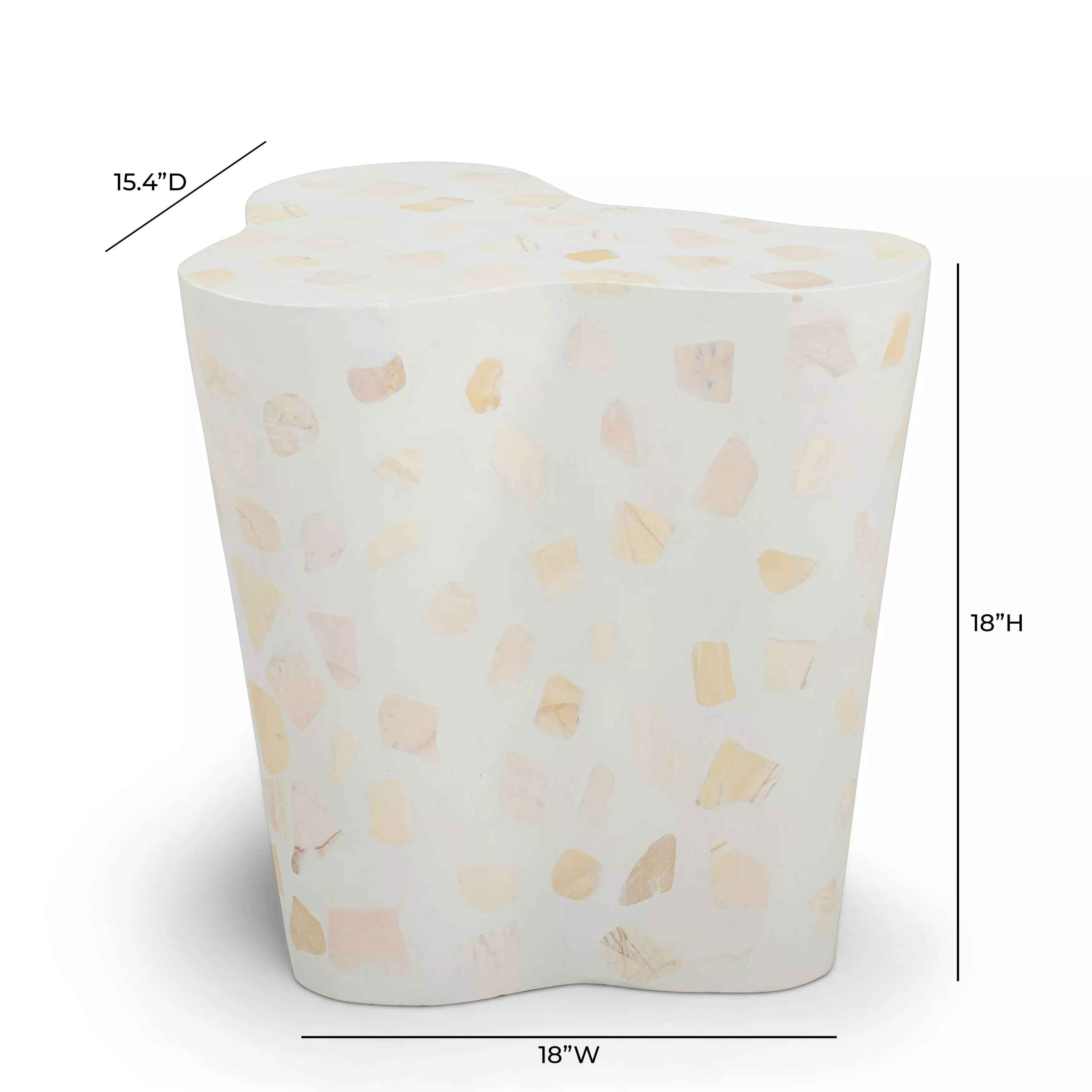 Slab Light Green Outdoor Freeform Terrazzo Side Table