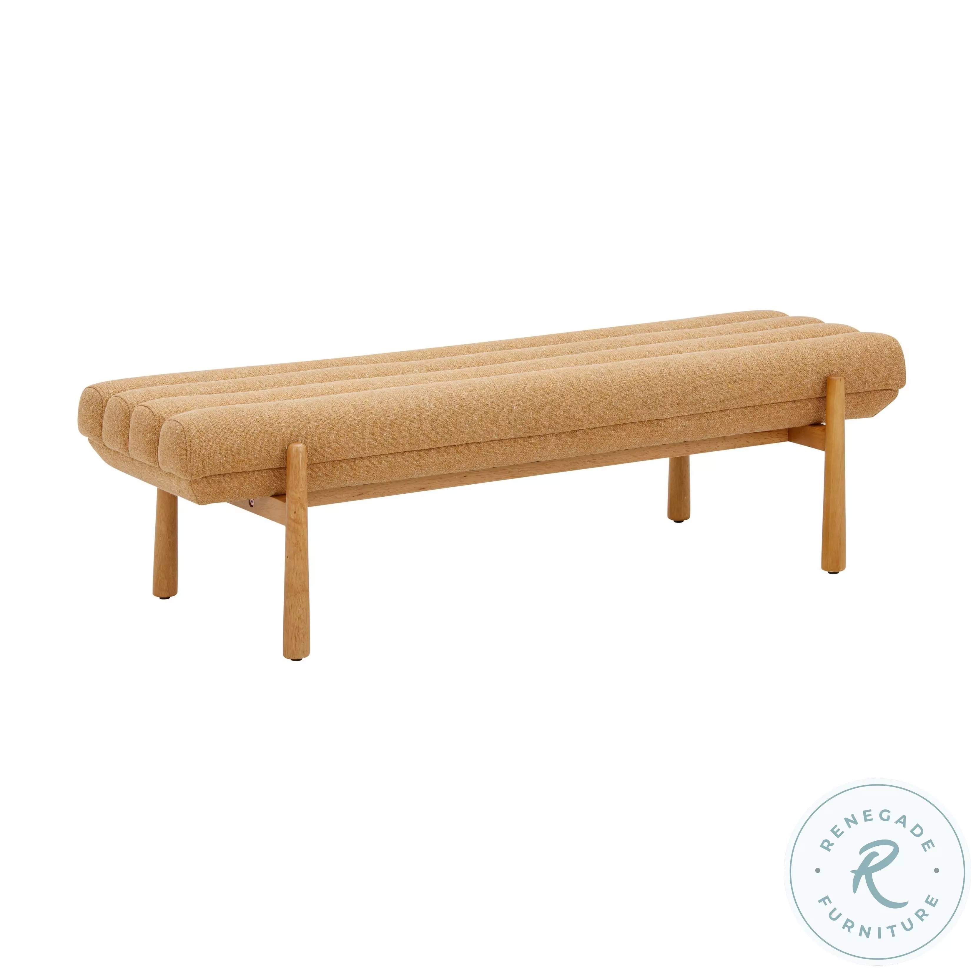 Julianna Sunflower Yellow Heavy Linen Bench From TOV | Coleman