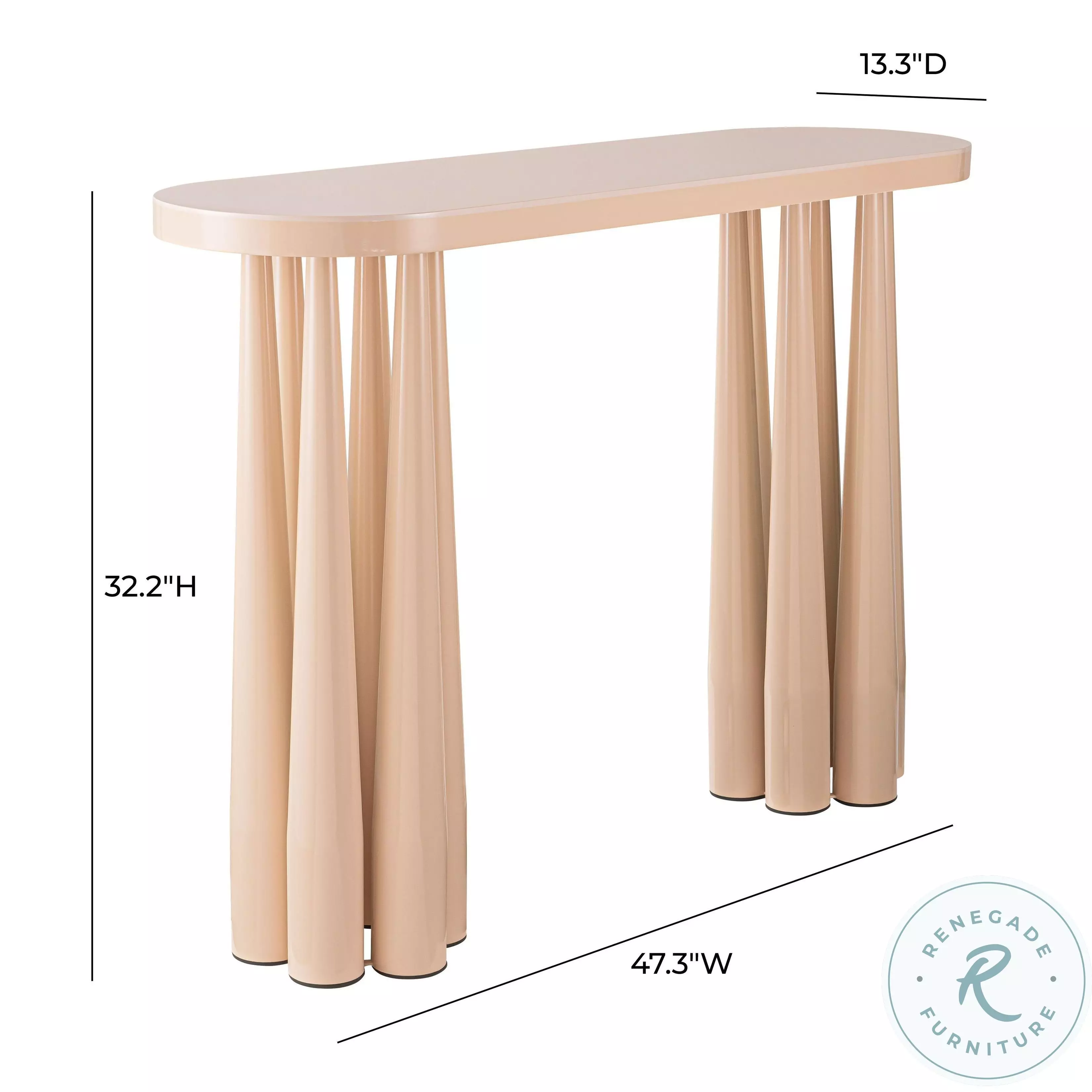 Titan Peach Rose Glossy Console Table