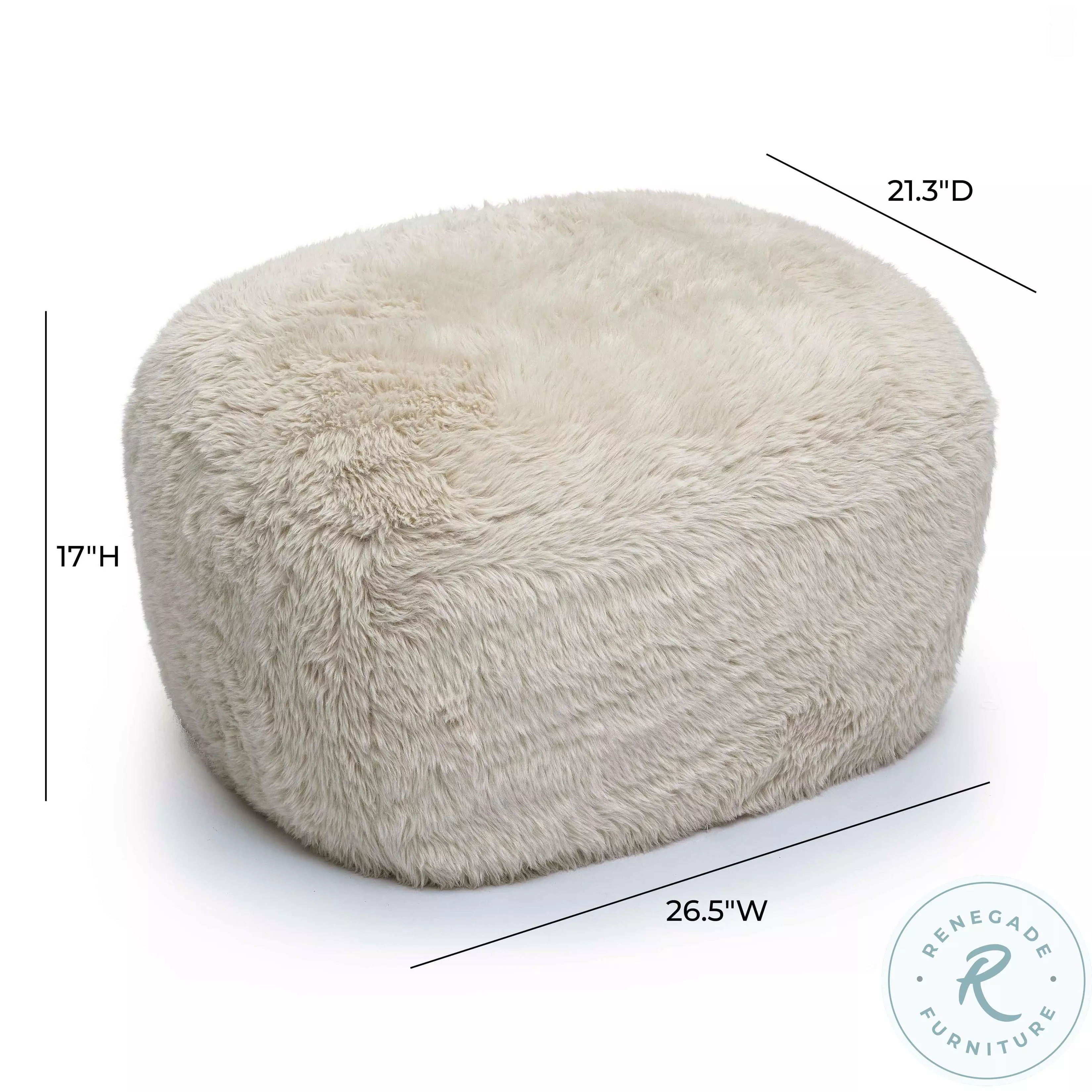 Britt Natural Vegan Shearling Ottoman