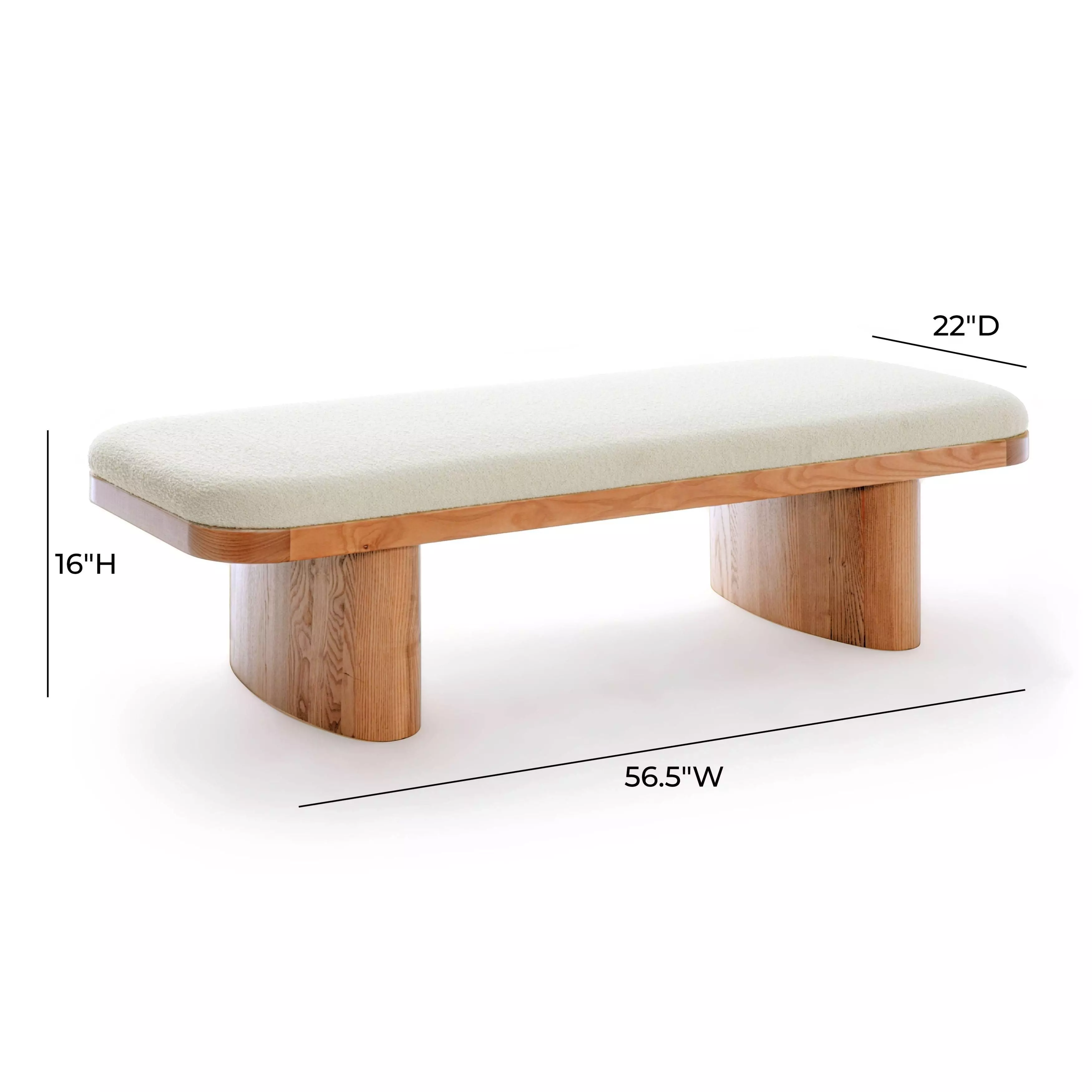 Ollie White Performance Boucle Large Bench