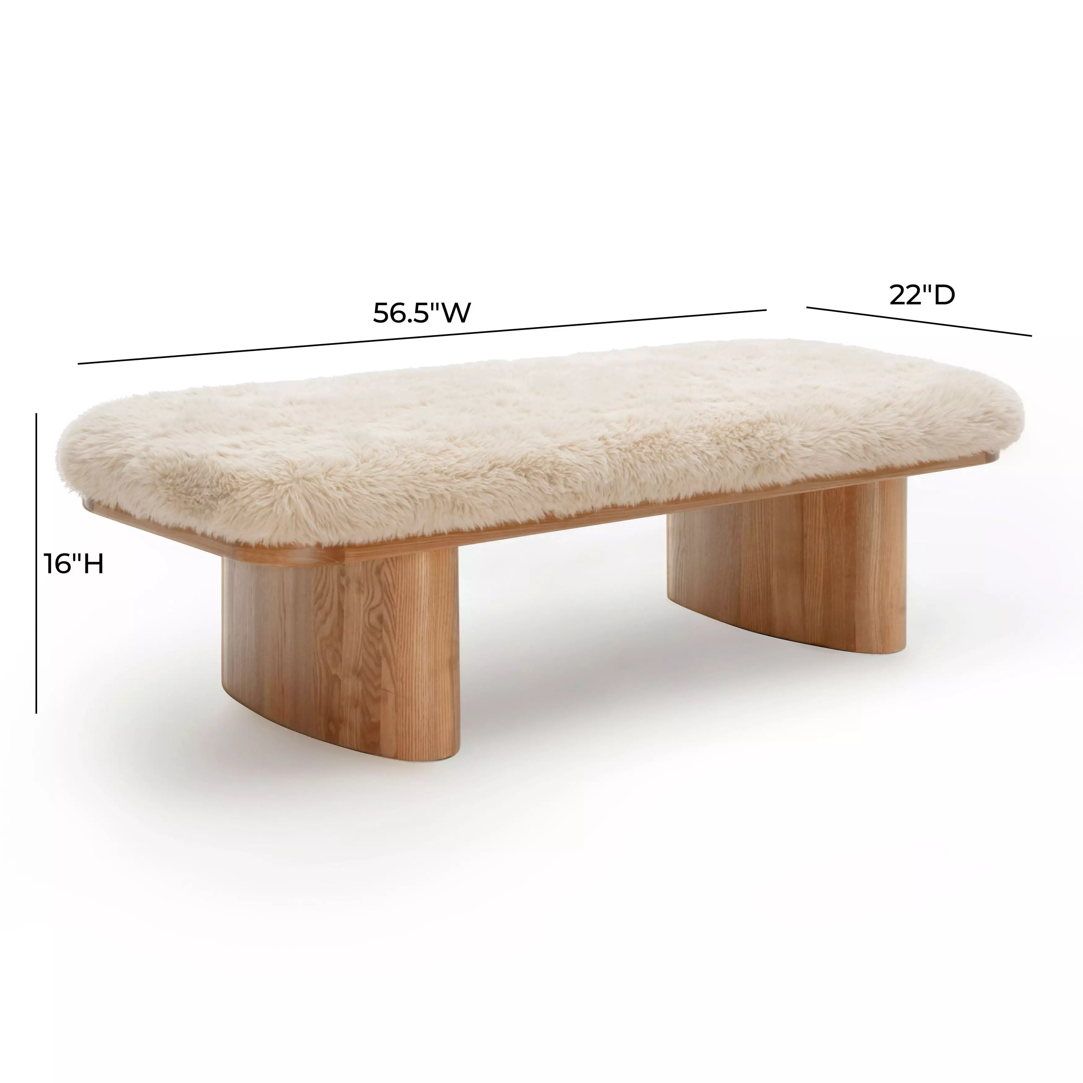 Ollie Natural 57" Large Bench