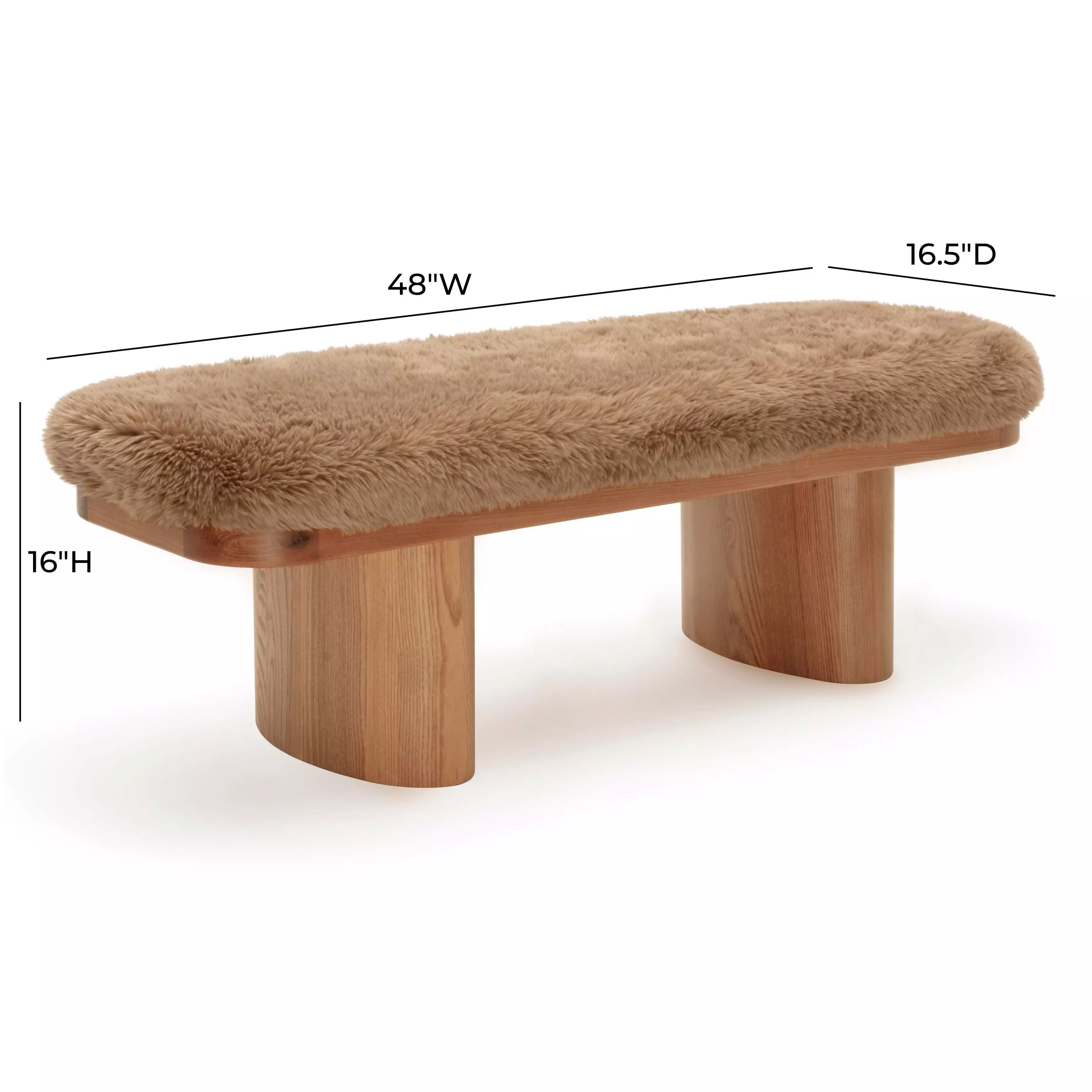 Ollie Taupe 48" Bench