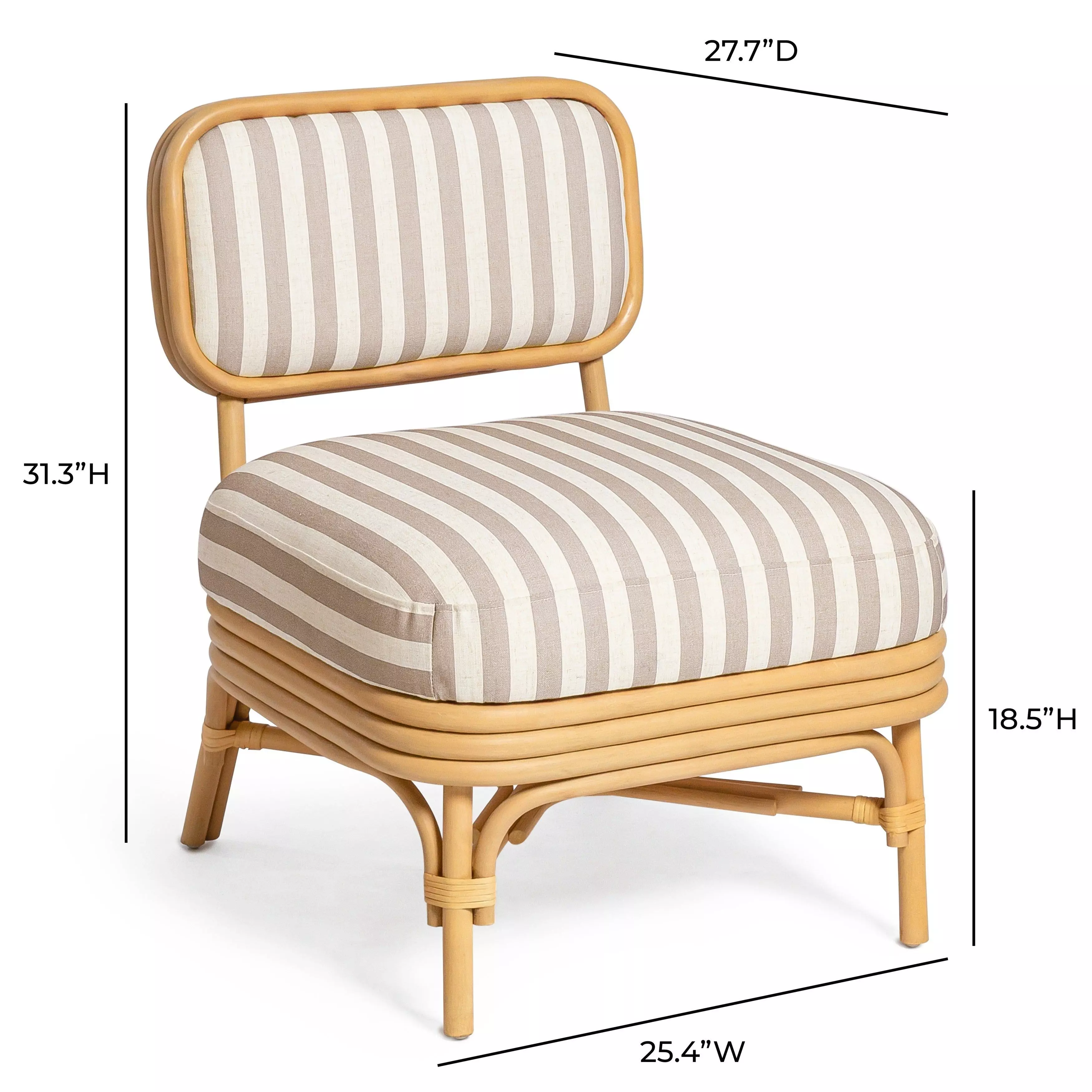 Dorine Khaki and White Performance Fabric Upholstered Accent Chair
