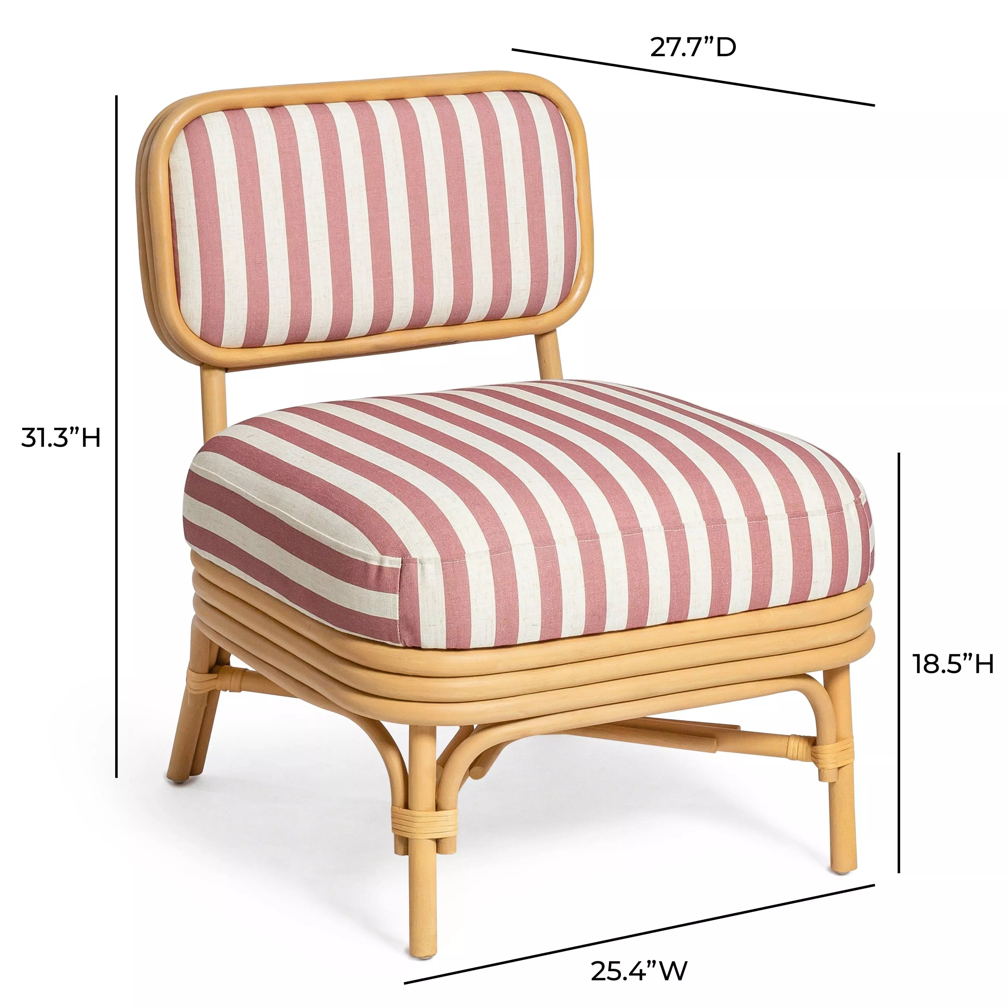 Dorine Cherry and White Performance Fabric Upholstered Accent Chair