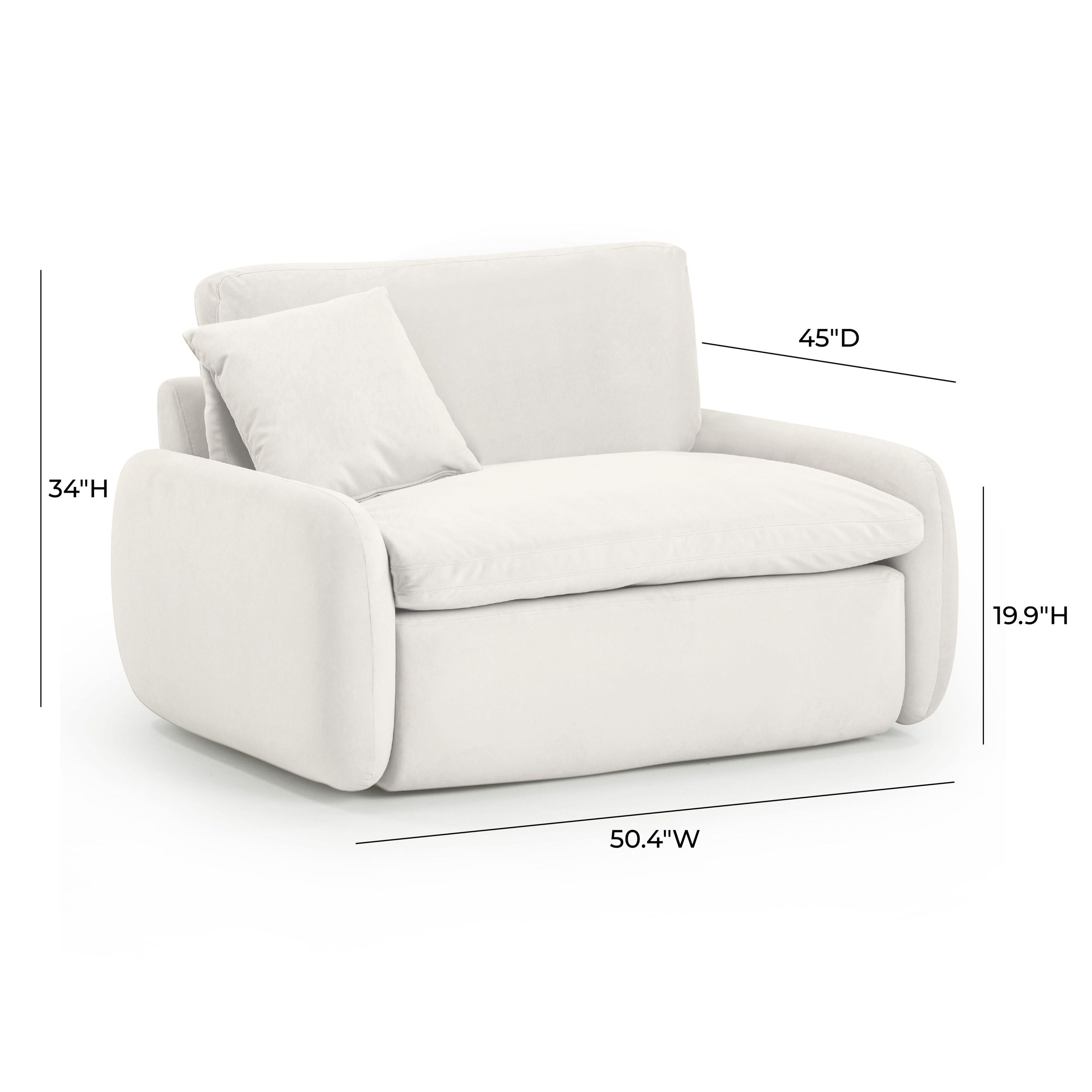 Rachelle Cream Velvet Lounge Chair