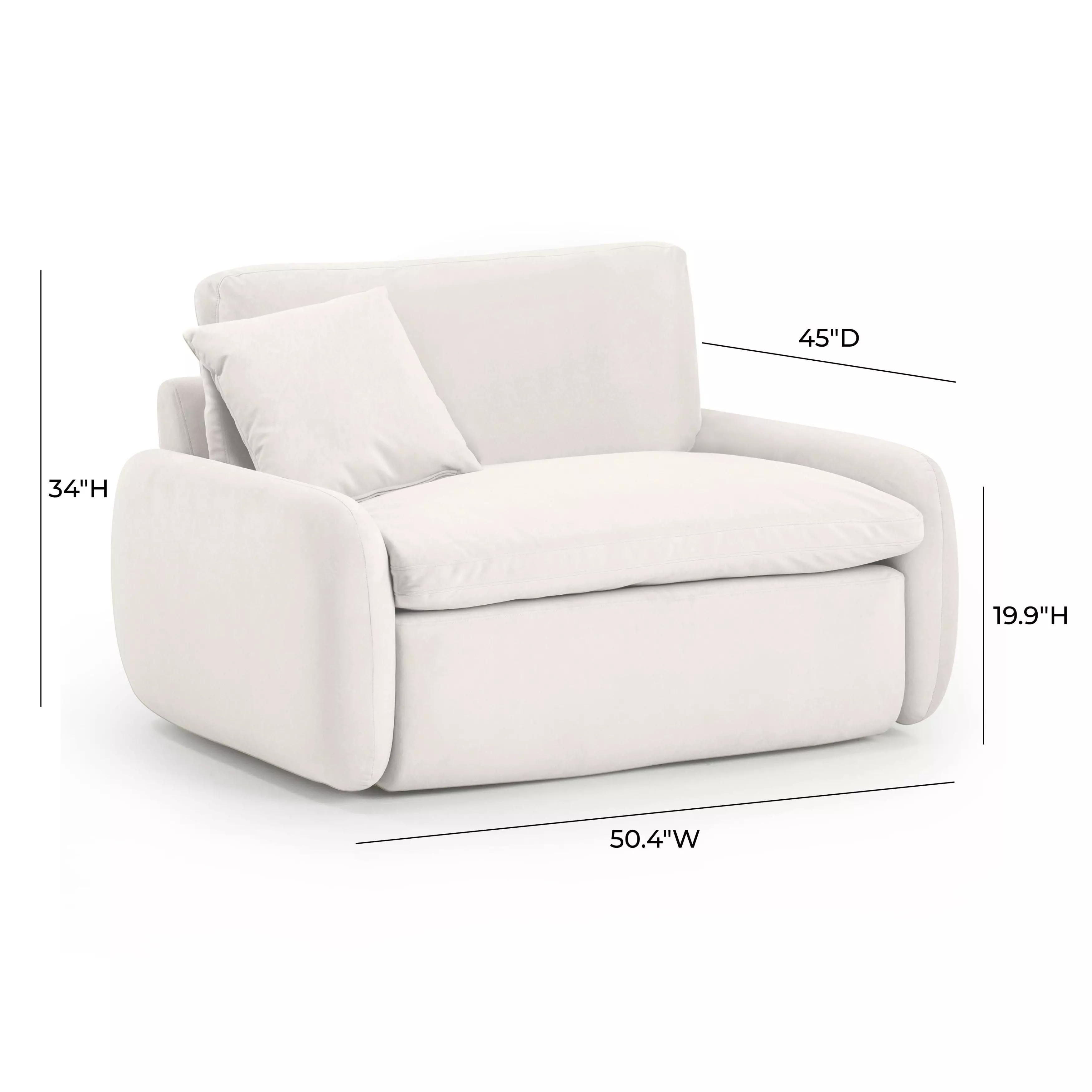 Rachelle Cream Velvet Lounge Chair