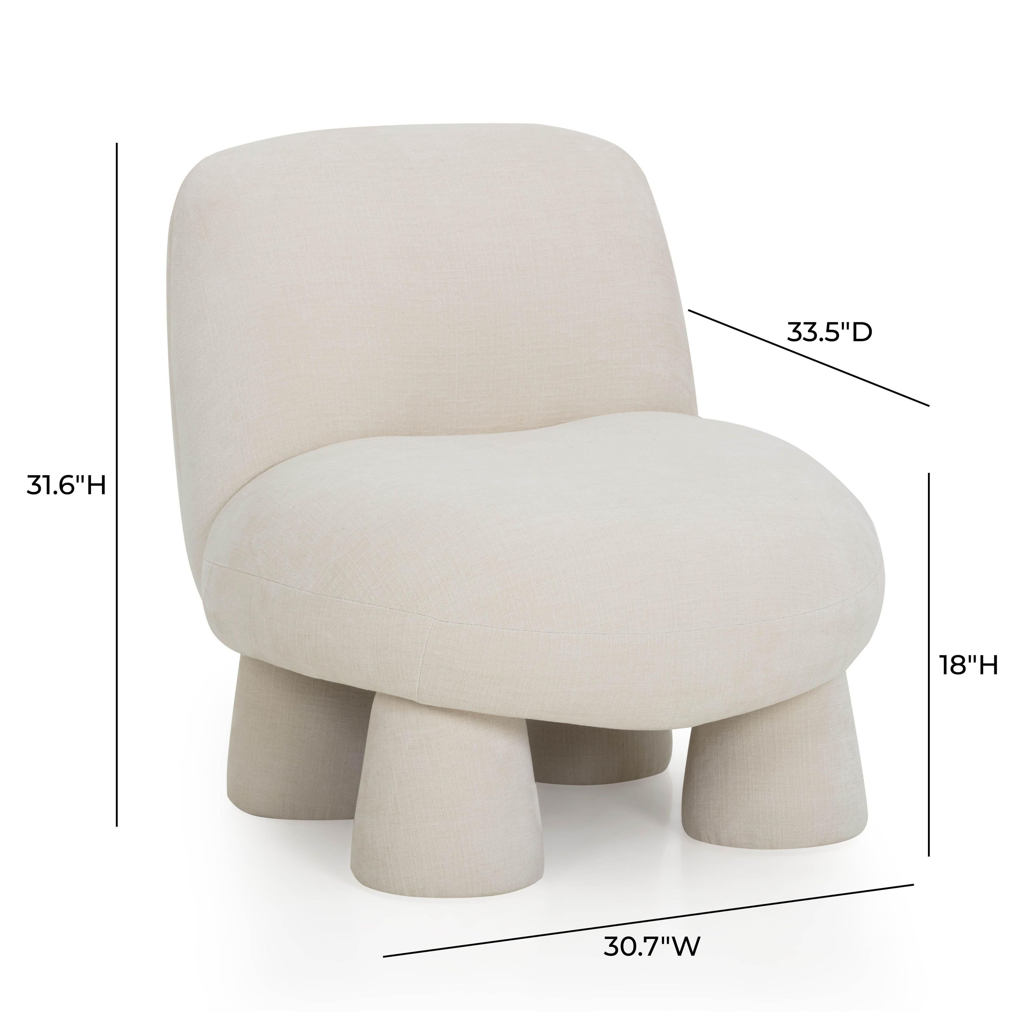 Stomp Cream Performance Fabric Upholstered Accent Chair