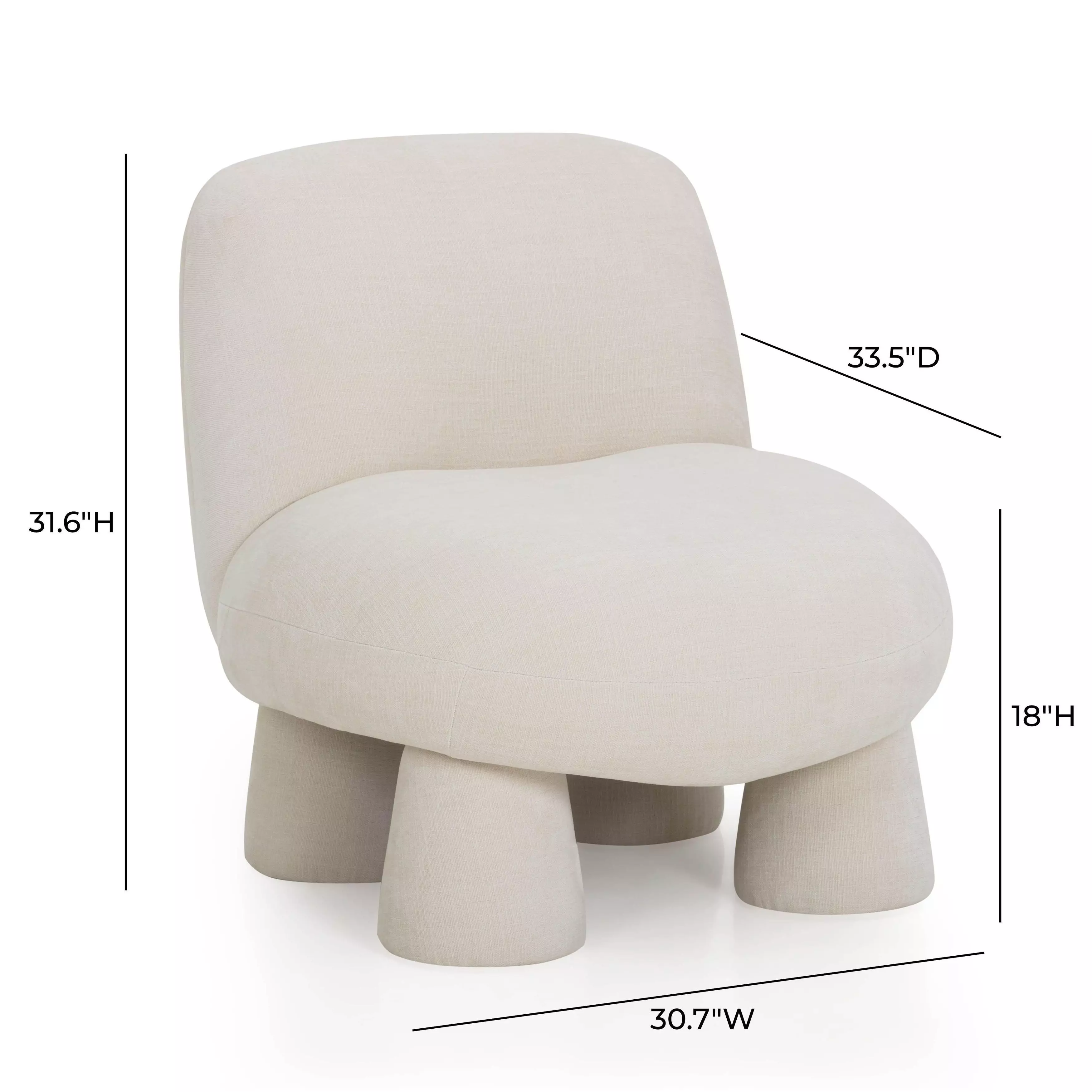 Stomp Cream Performance Fabric Upholstered Accent Chair