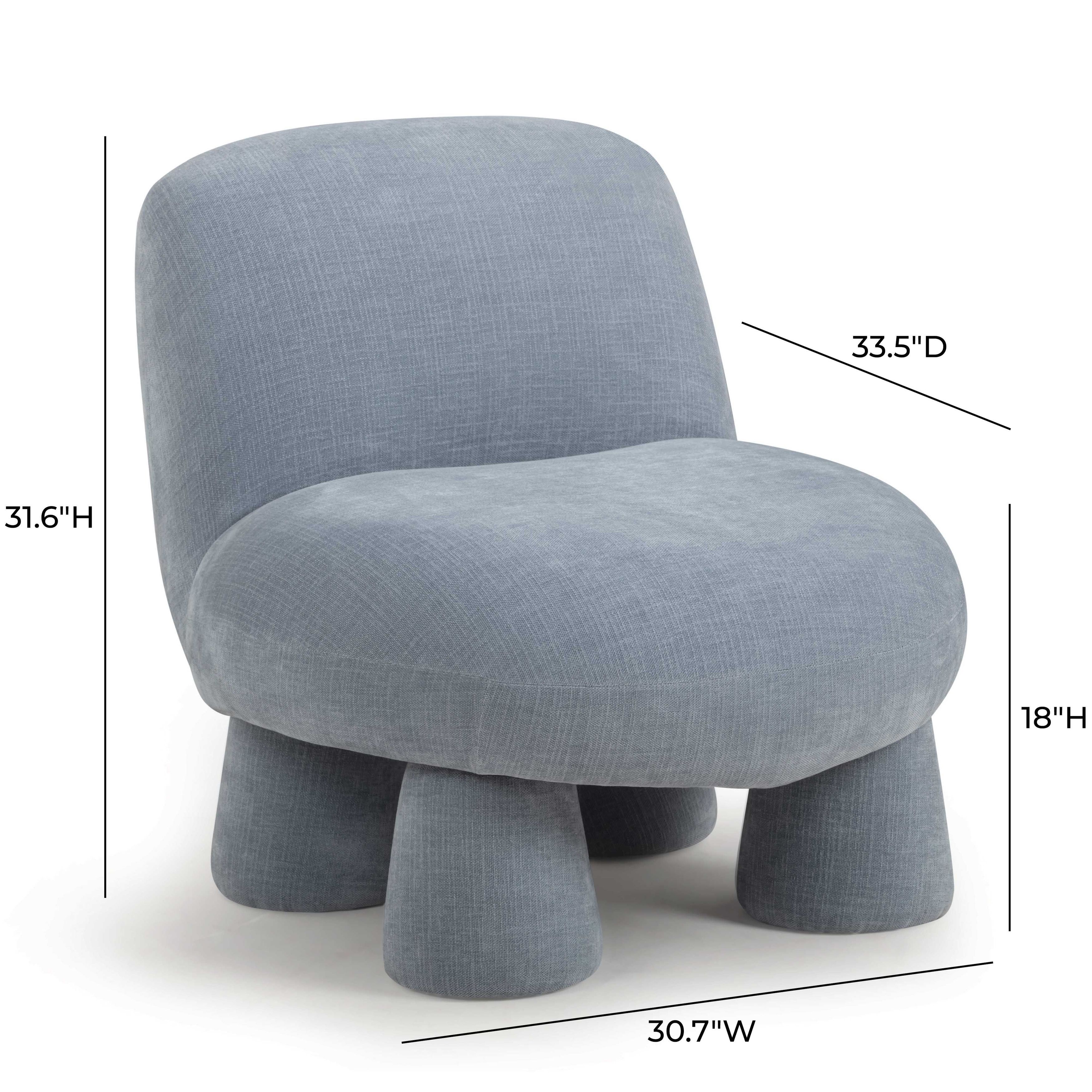 Stomp Blue Performance Fabric Upholstered Accent Chair