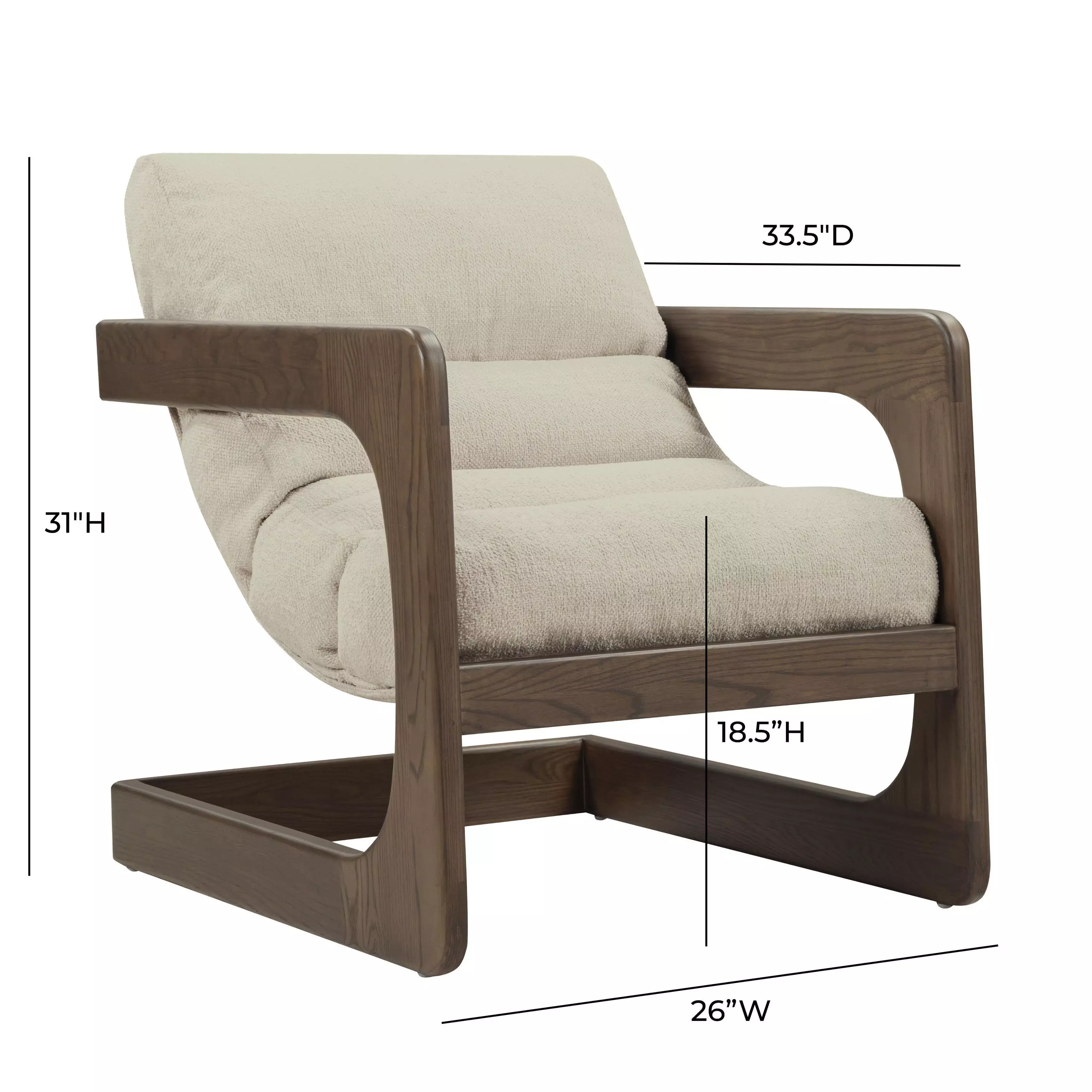 Palma Cream Upholstered Accent Chair