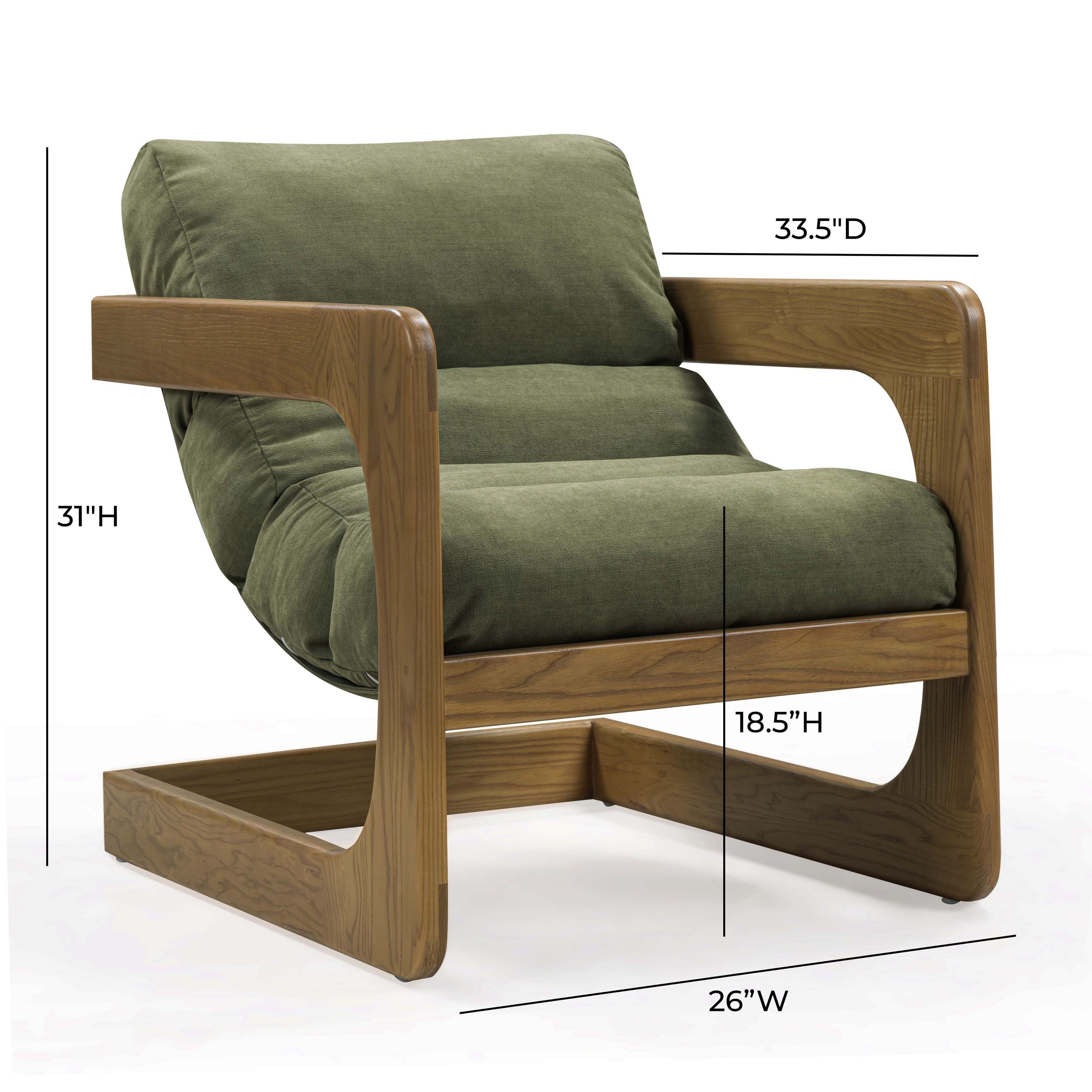 Palma Forrest Green Performance Fabric Upholstered Accent Chair