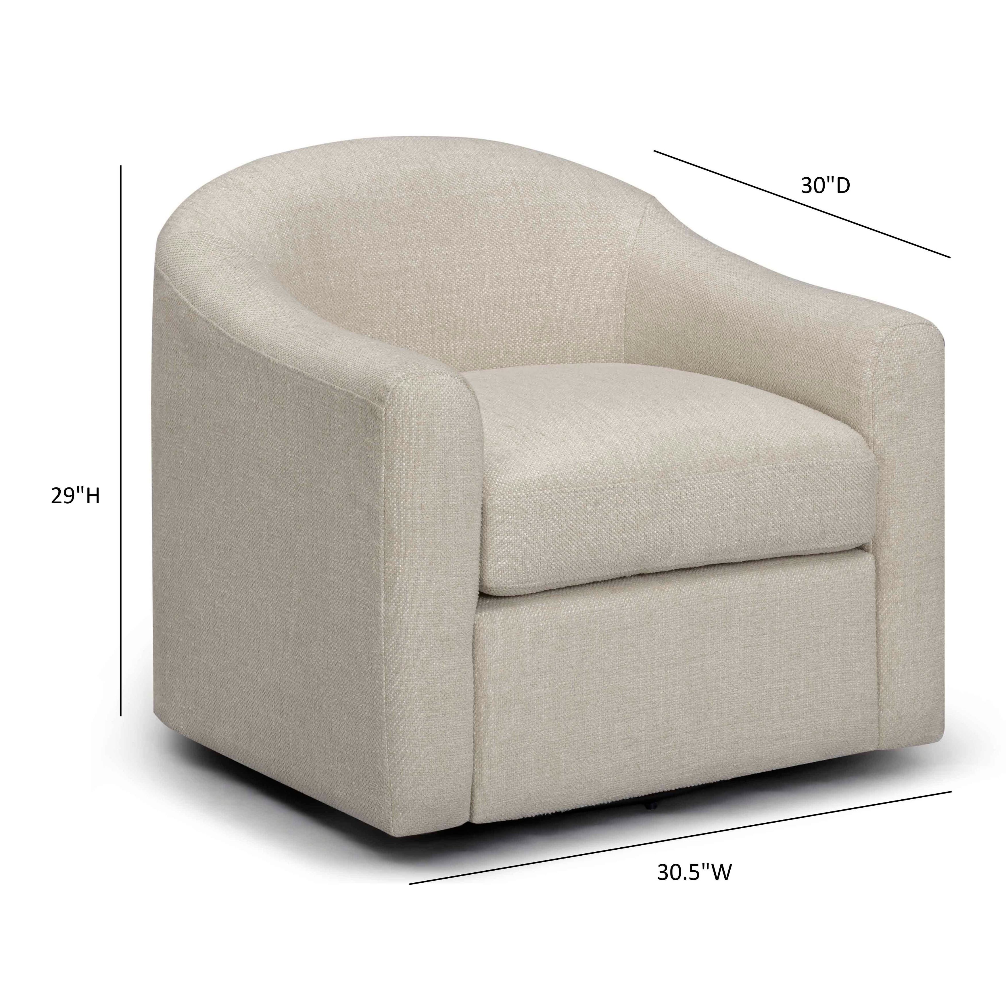 Thao Cream Upholstered Swivel Accent Chair