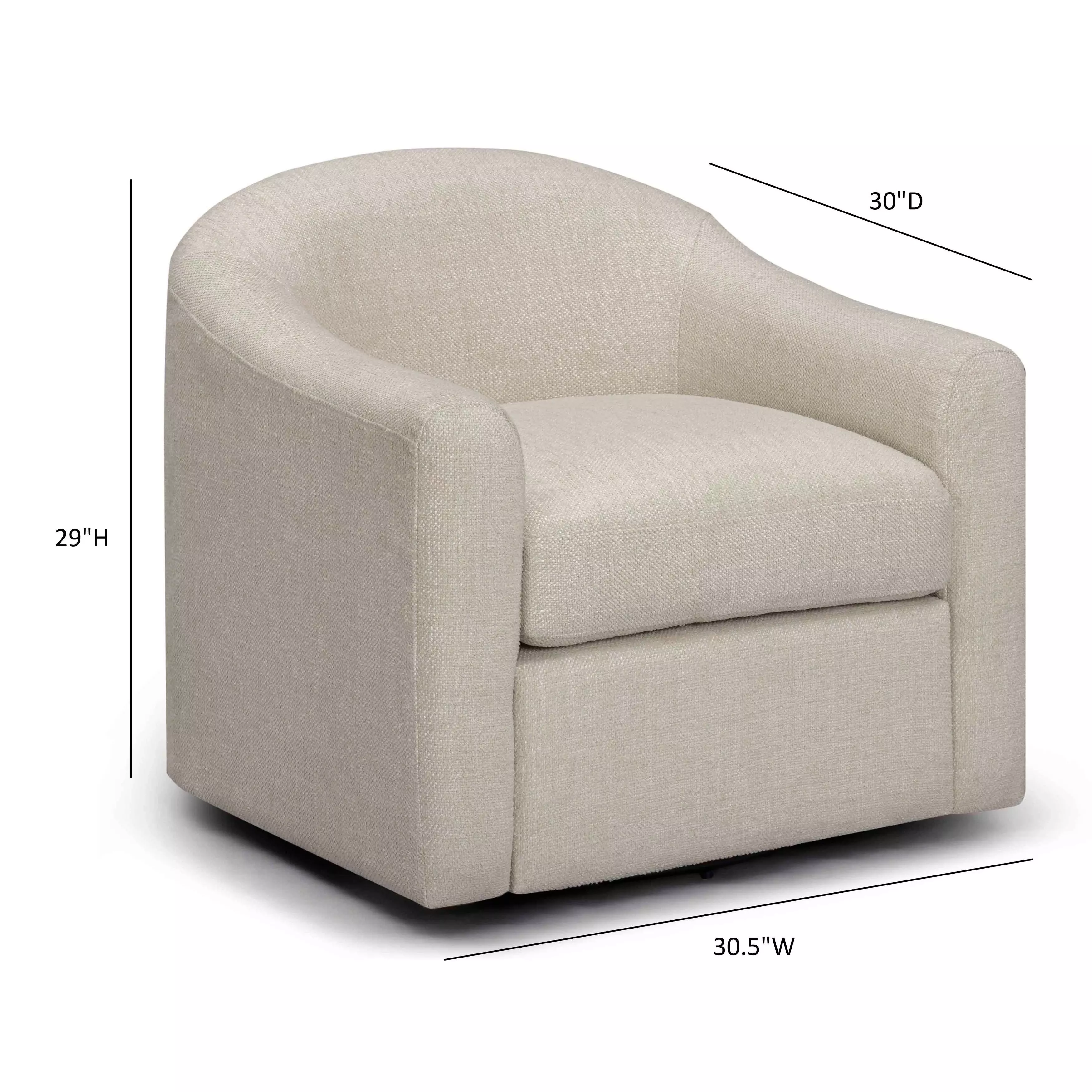 Thao Cream Upholstered Swivel Accent Chair