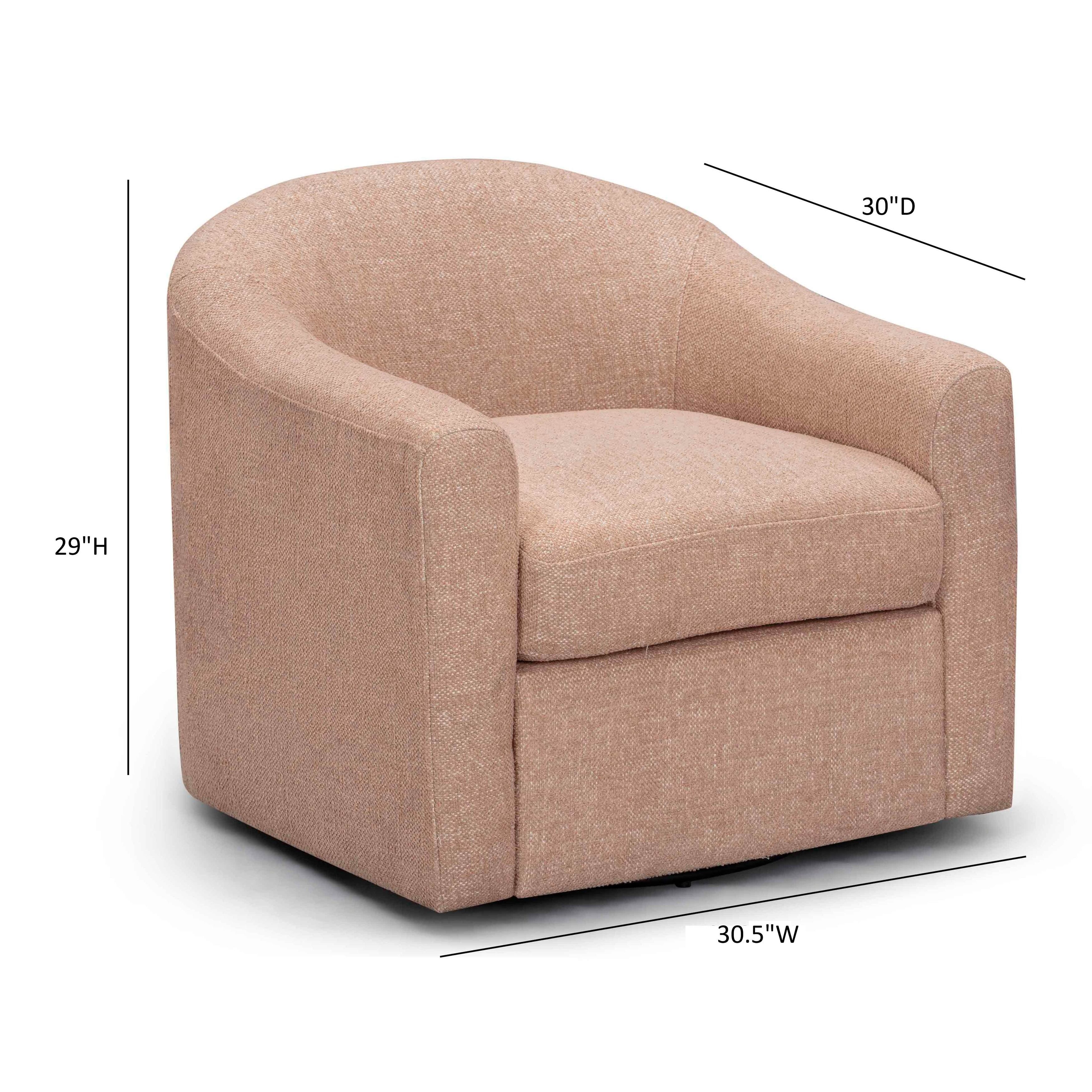 Thao Blush Upholstered Swivel Accent Chair